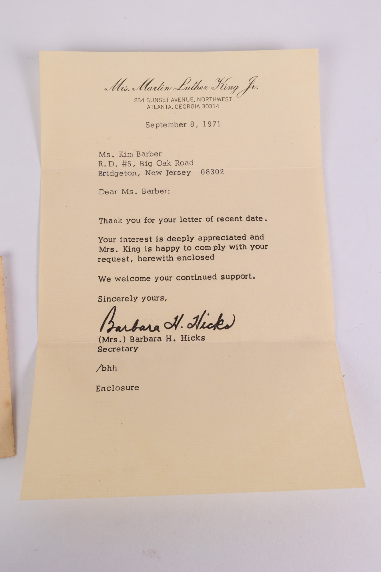 Correspondence from Coretta Scott King with Stamp Autographed Photo - 4