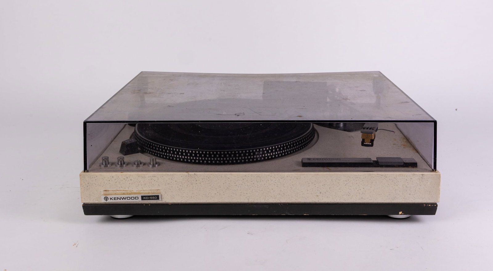 Kenwood KD-550 Vintage Turntable: Kenwood KD-550 Vintage Turntable, untested Size 7" x 20" x 15" Literature Brooks Auction – Online Auction Terms & Conditions Contact: (856) 694-2960 | info@brooks.auction READ BEFORE YOU BID: