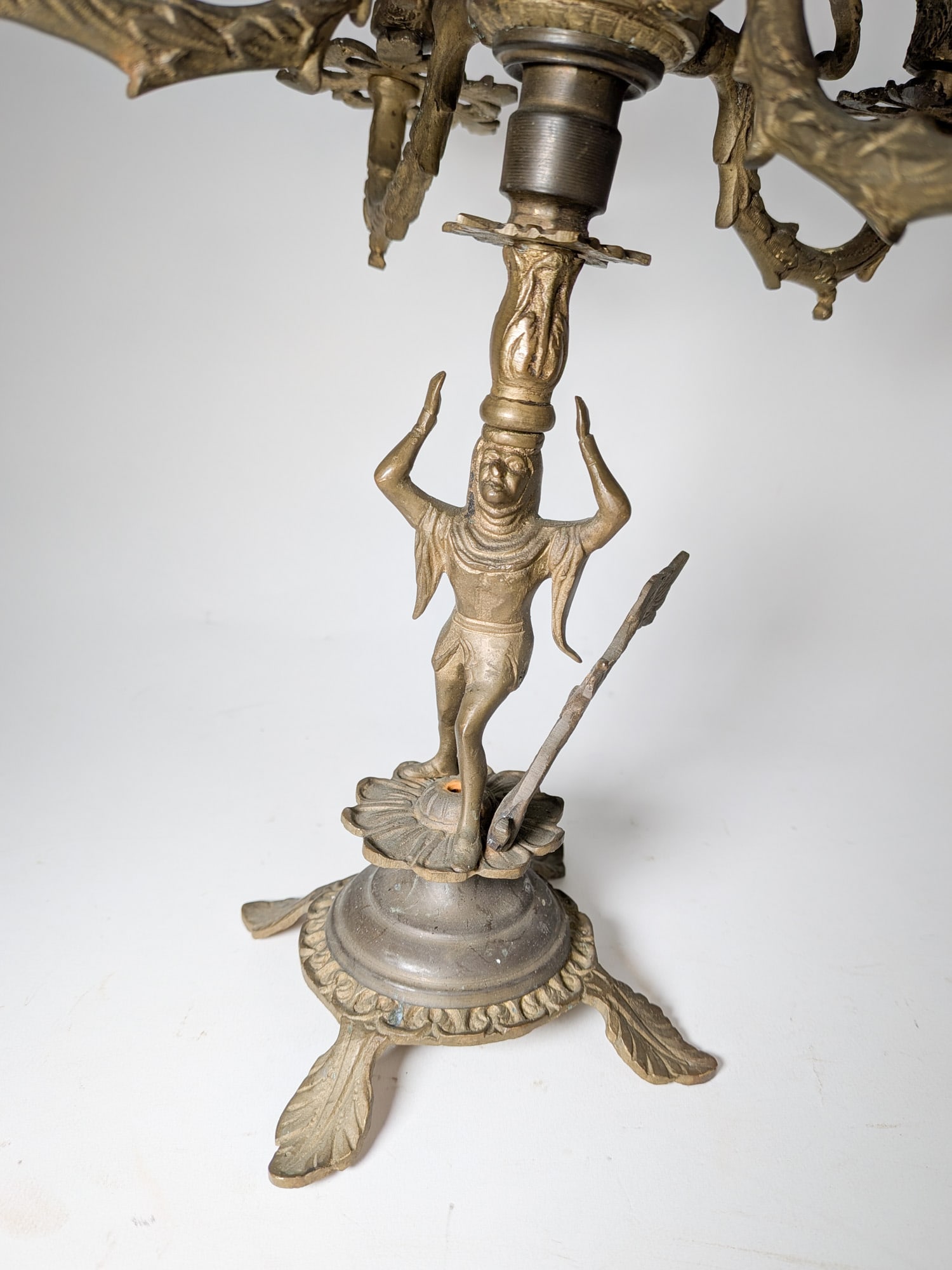 Pair of Victorian Figural Four Arm Candelabras - 7