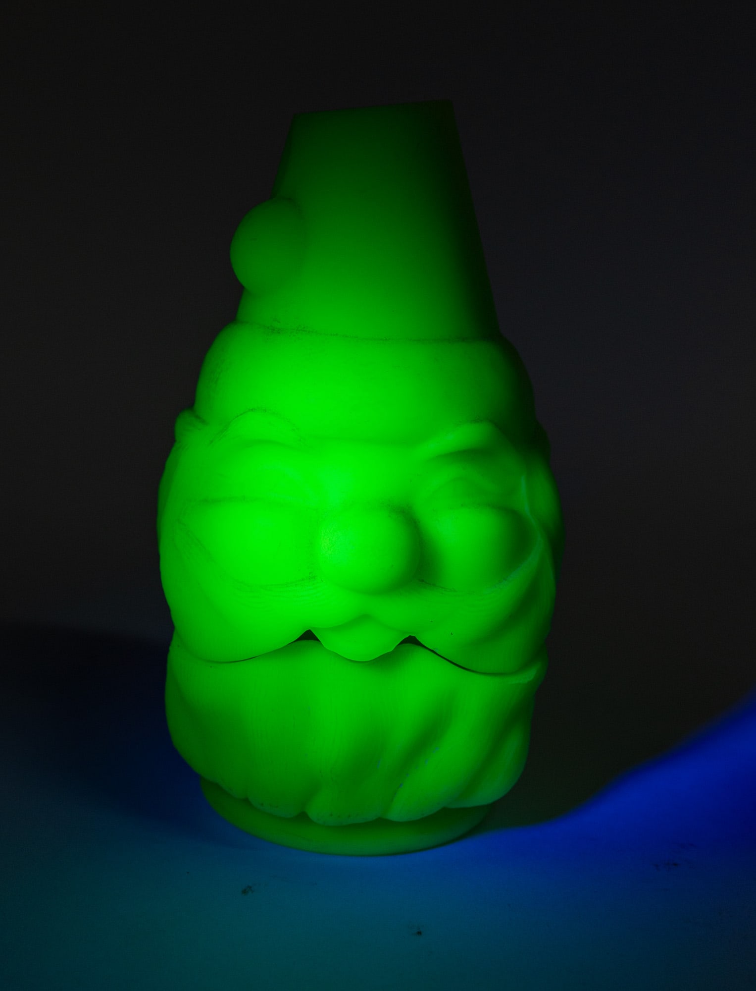 Trio of Fenton Uranium Satin Custard Glass Fairy Lamps ft. Santa Figural Lamp - 6