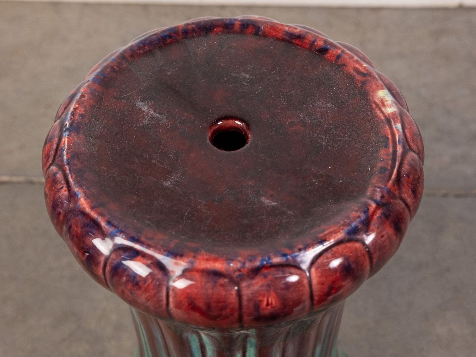 Vintage Majolica Jardiniere & Pedestal - 5