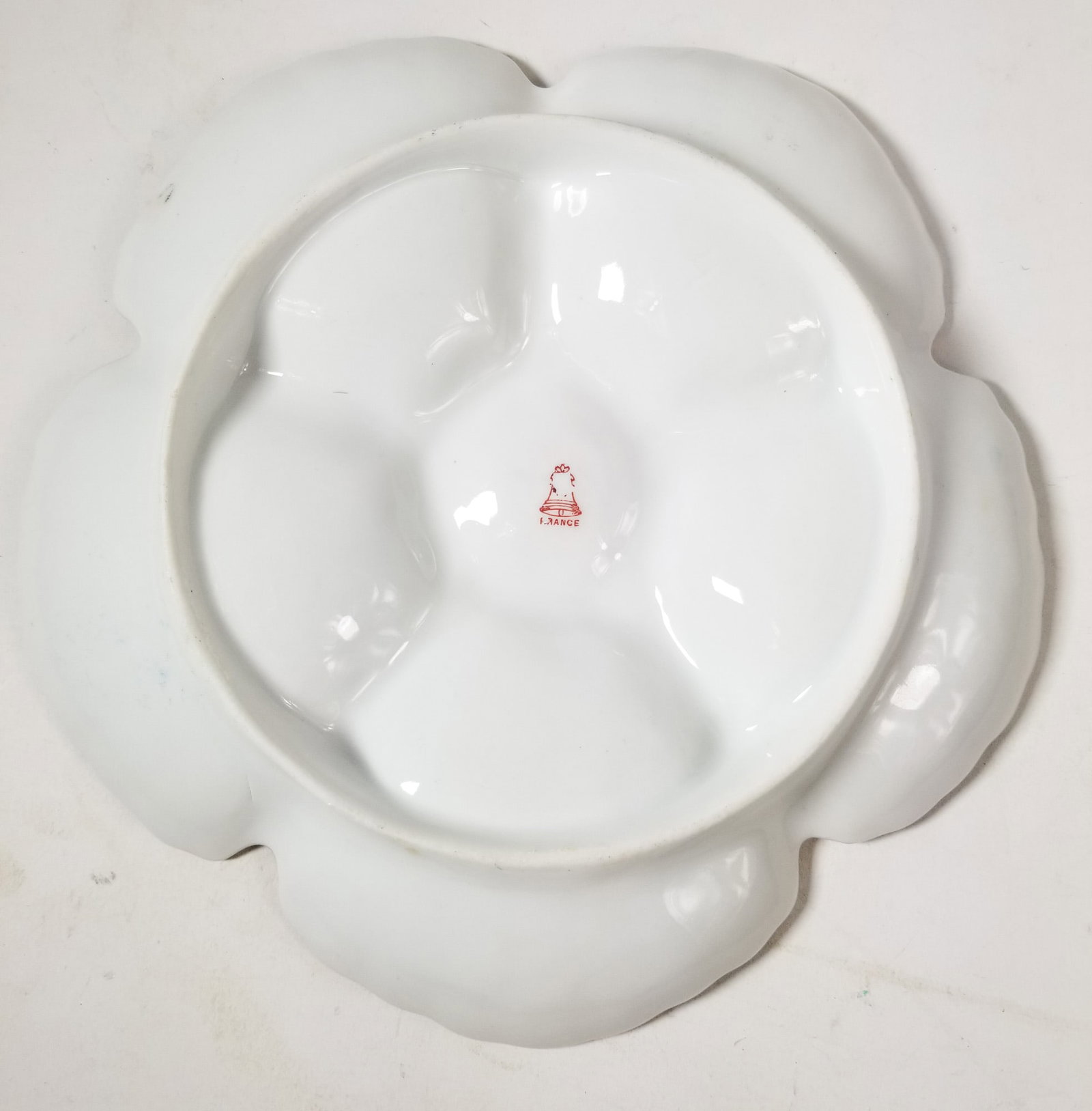 Antique French Porcelain Five Well Oyster Plate - 2