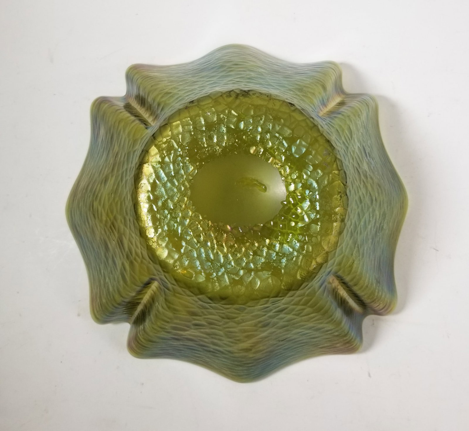 Art Glass Iridescent Hand Blown Bowl - 3