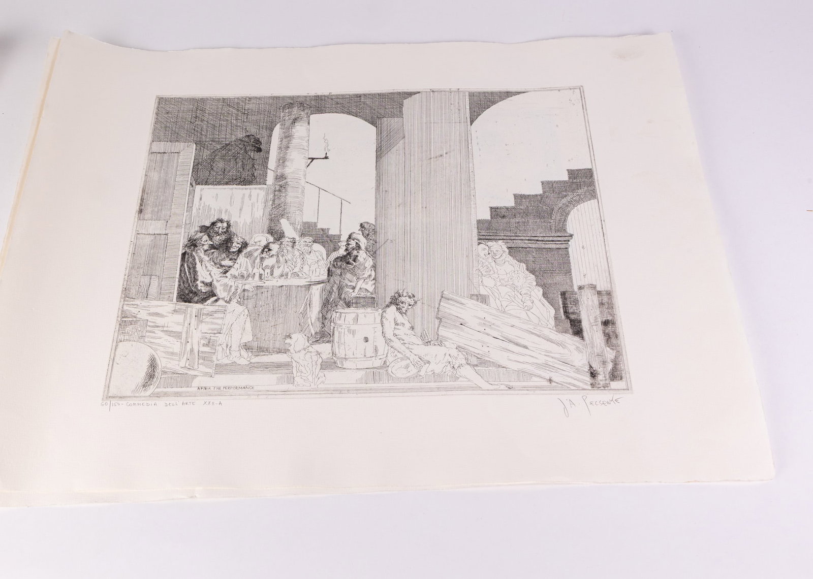 Four Commedia Dell'arte Framed Prints by J. A. Pecsenke - 2