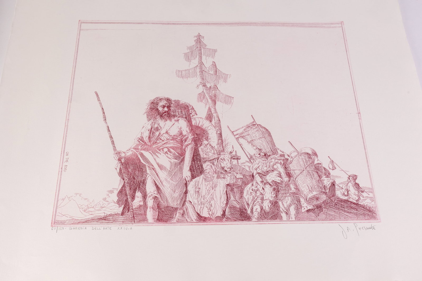 Four Commedia Dell'arte Framed Prints by J. A. Pecsenke - 4