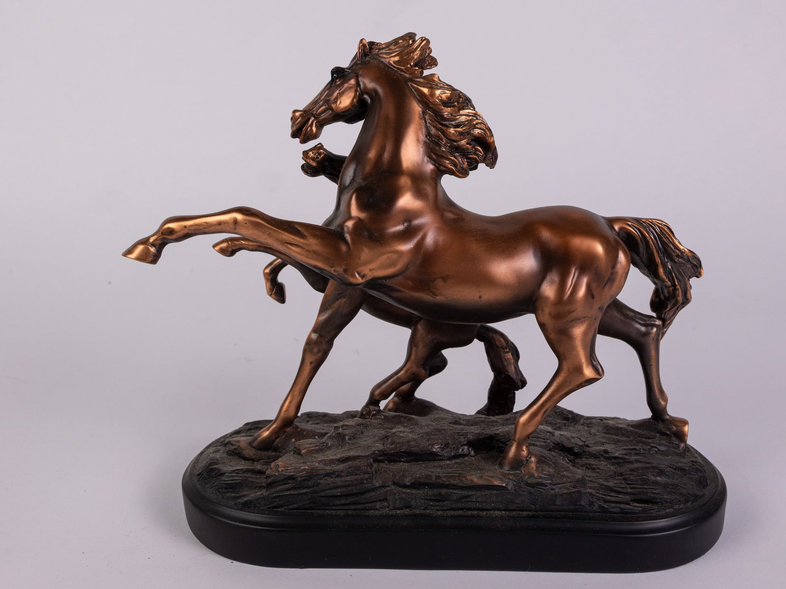 Trio of Sculptures ft . Pair of Bronze Miniature Remington Reproductions - 5