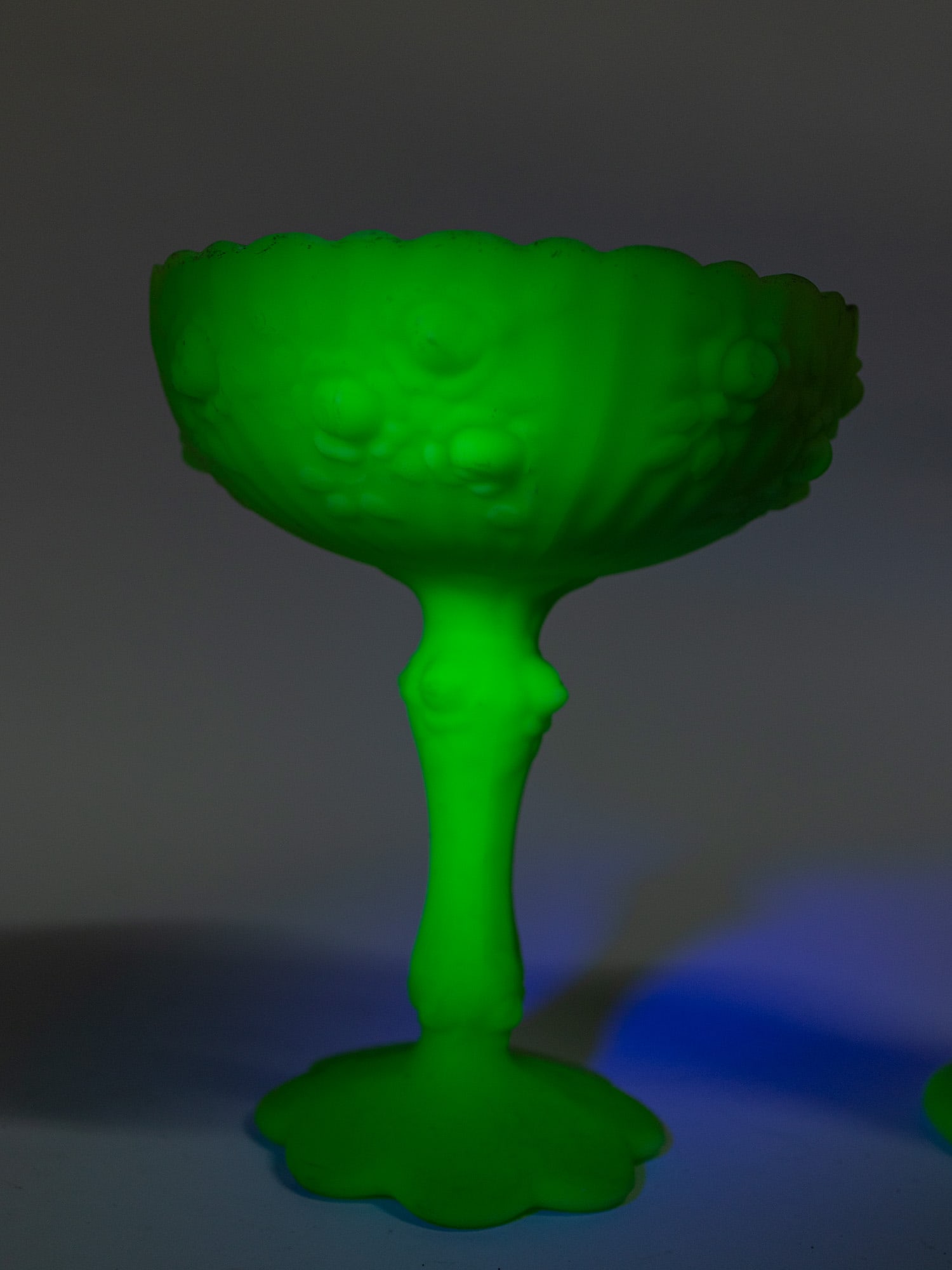 Two Pieces of Fenton Uranium Satin Custard Glass - 4