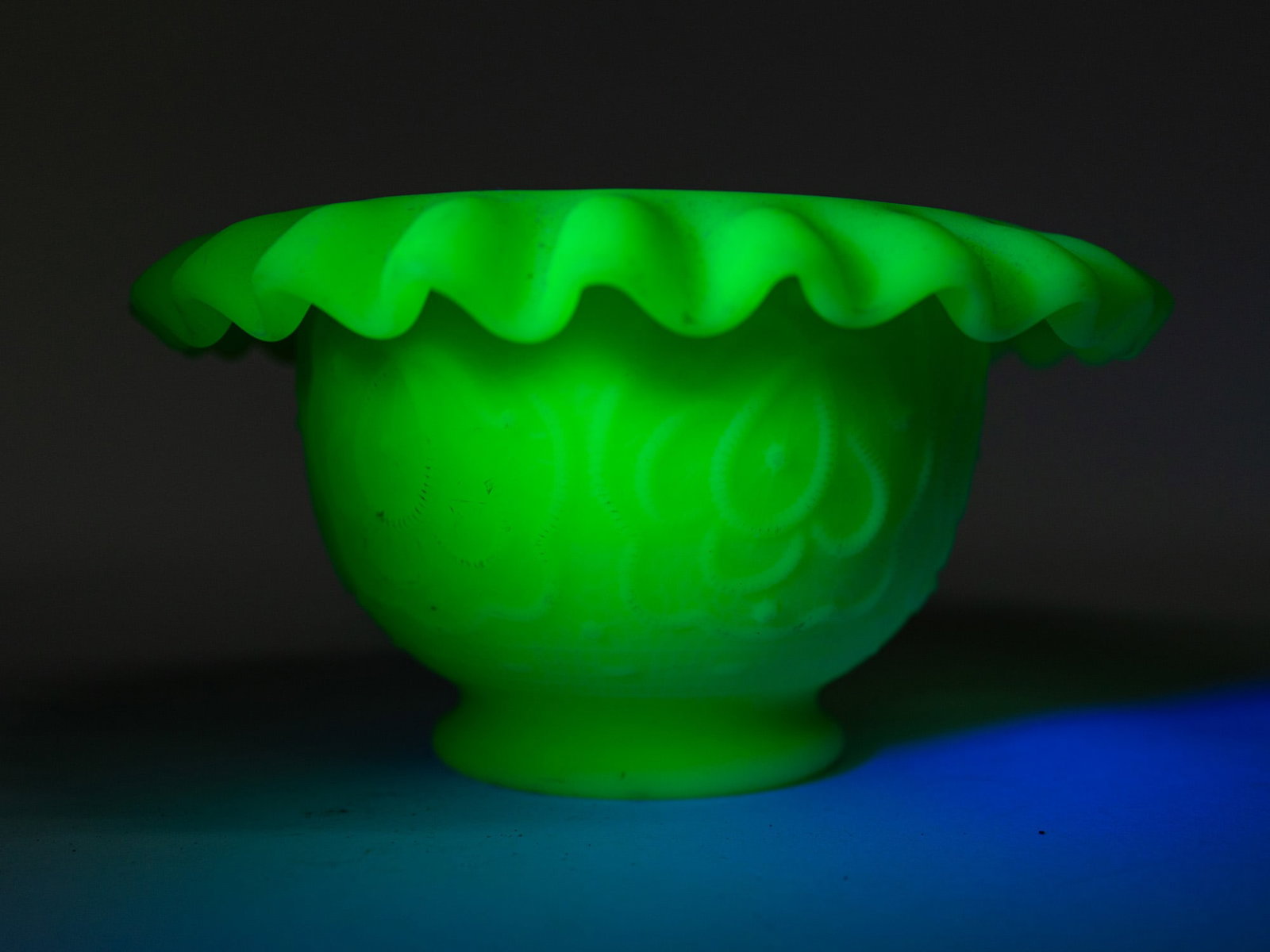 Three Pieces of Fenton Uranium Satin Custard Glass - 6