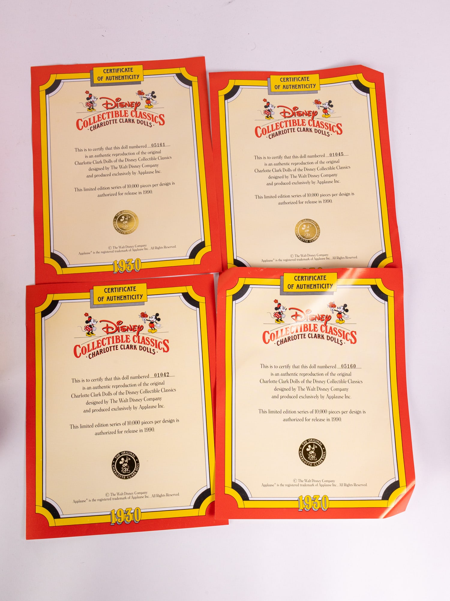 Two Applause Disney Collectible Classics Mickey Mouse 1930 Dolls IOB - 7
