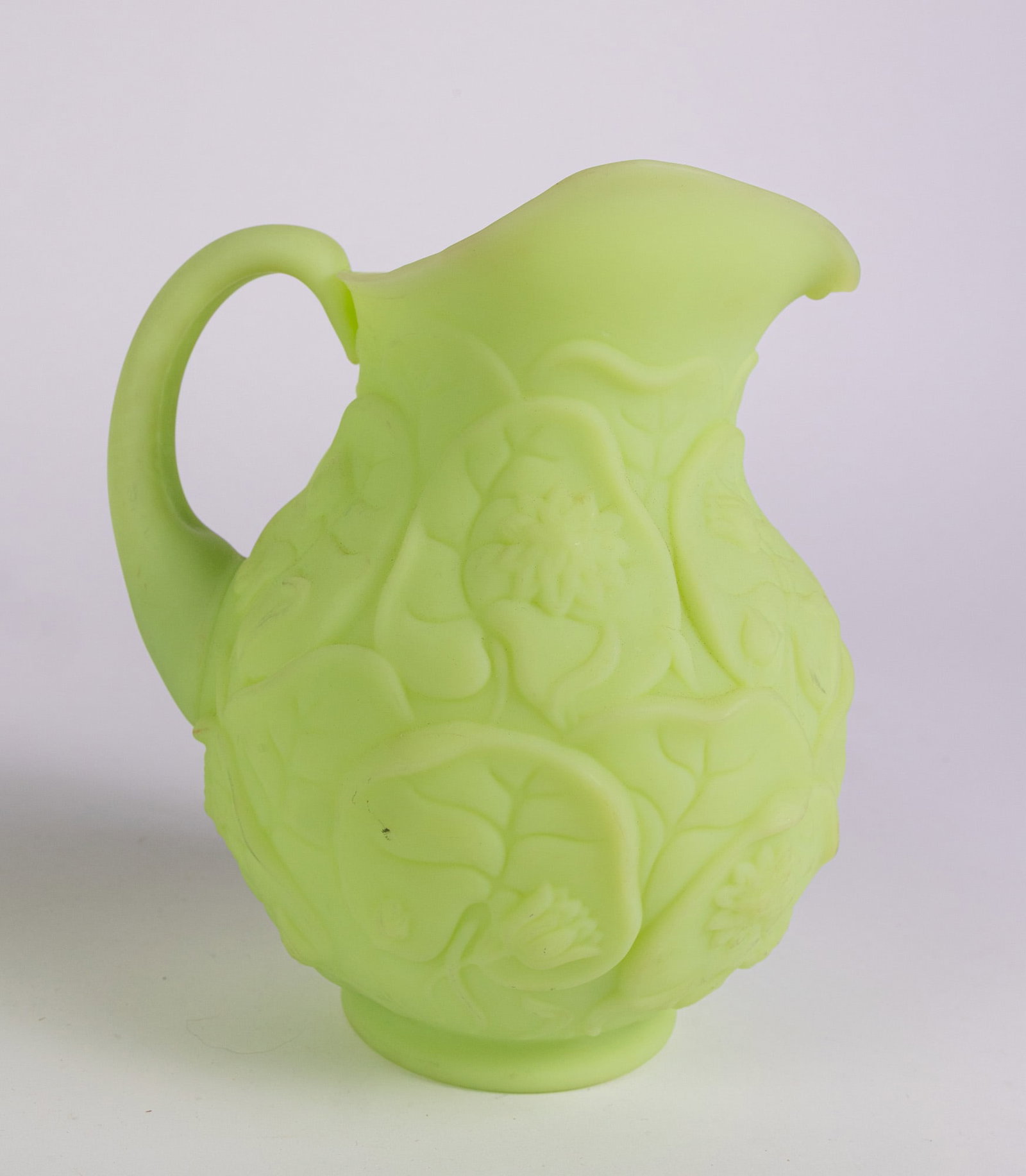 Two Pieces of Fenton "Lily" Uranium Satin Custard Glass - 5