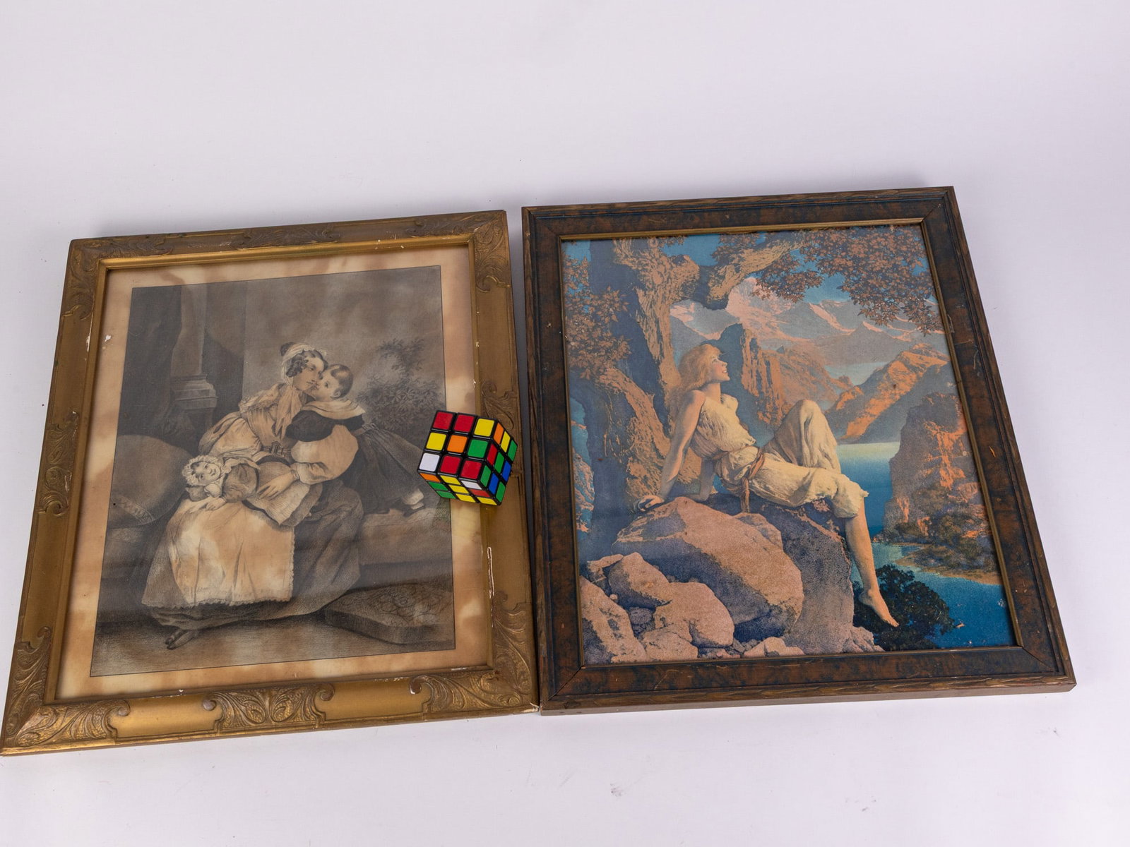 Two Framed Antique Prints Featuring Maxfield Parrish - 2