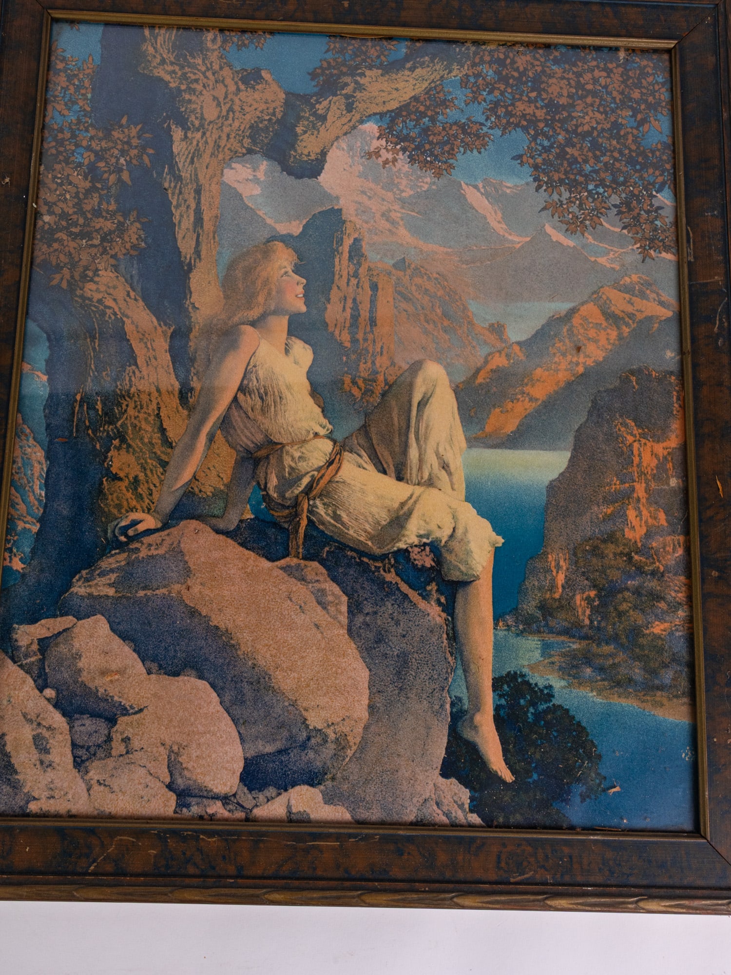 Two Framed Antique Prints Featuring Maxfield Parrish - 4