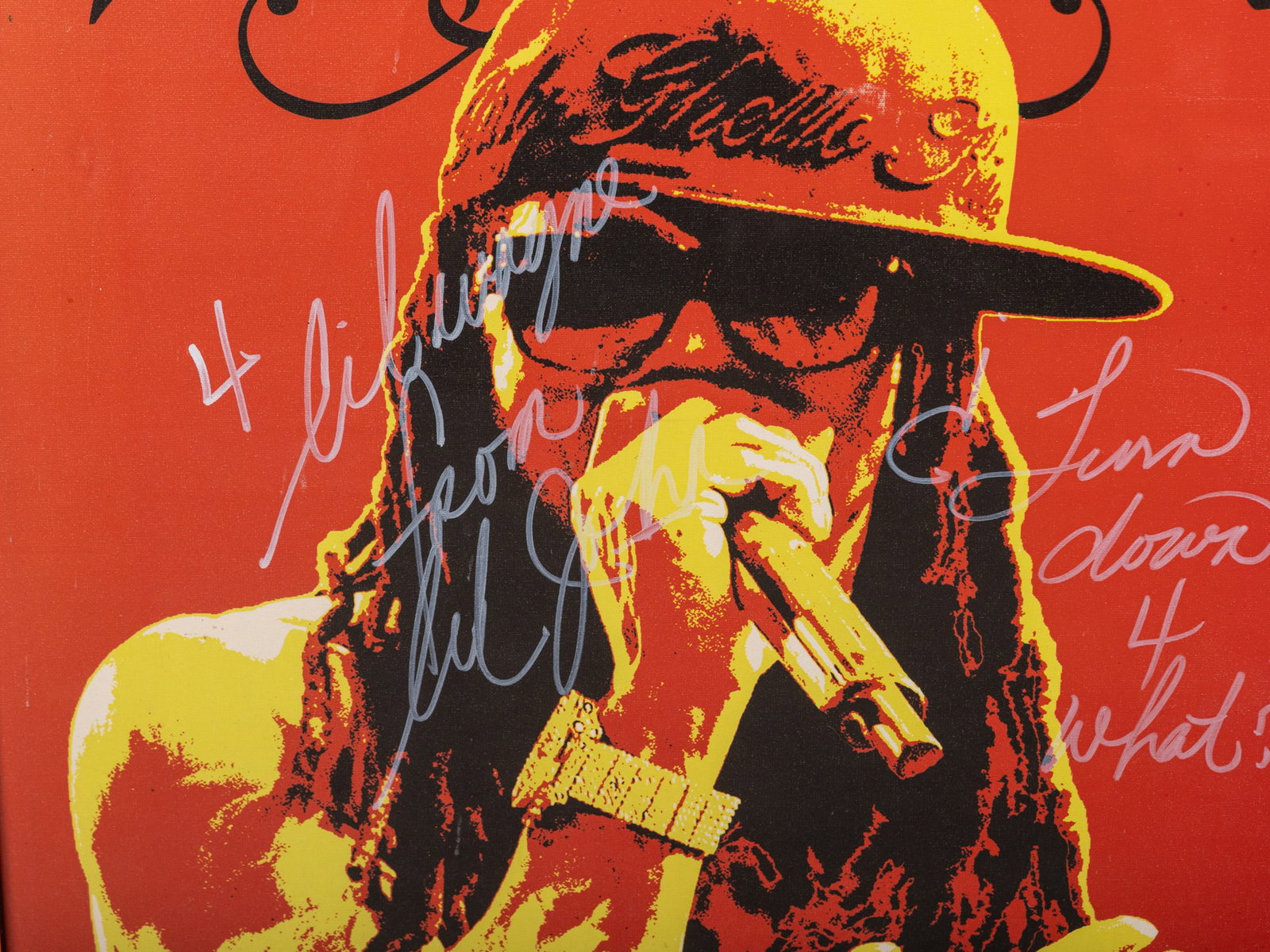 Lil Wayne Framed Canvas Poster w/ Inscriptions - 2