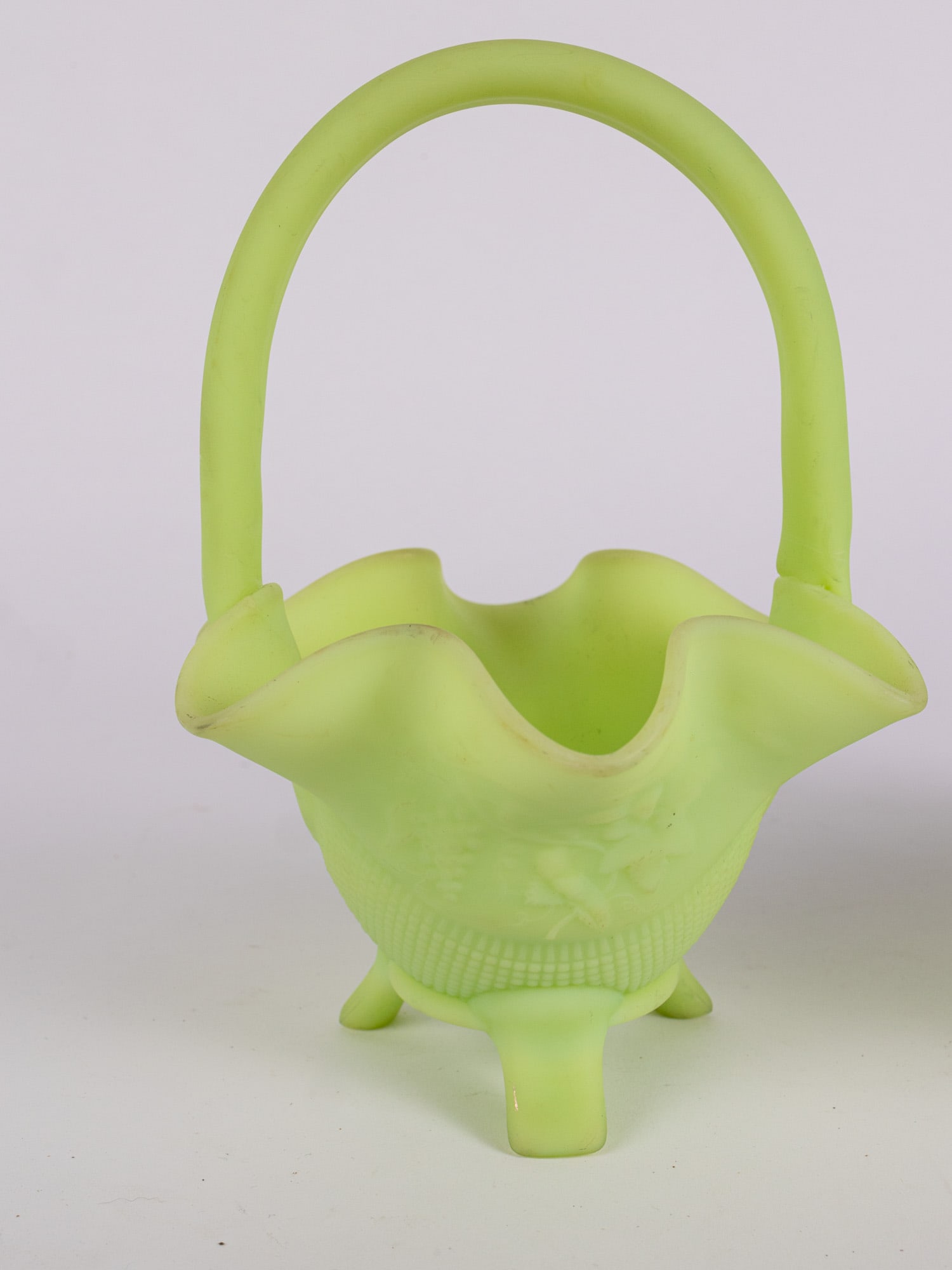 Two Pieces of Fenton Uranium Satin Uranium Custard Glass - 4