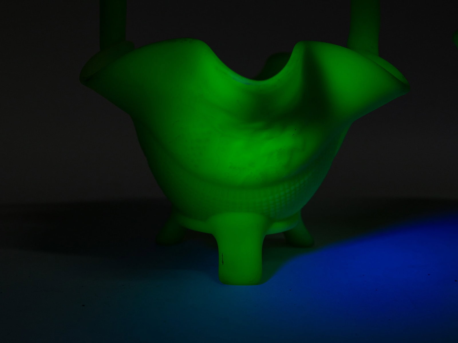 Two Pieces of Fenton Uranium Satin Uranium Custard Glass - 6