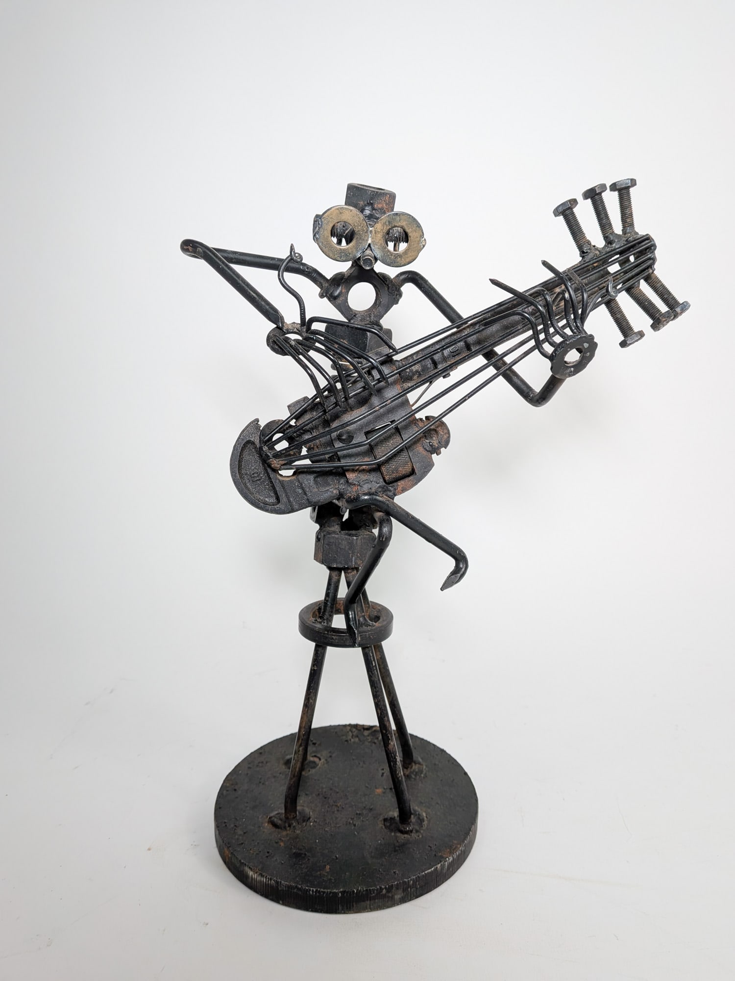 Handcrafted Folk Art Guitar Player Sculpture (1 of 4)