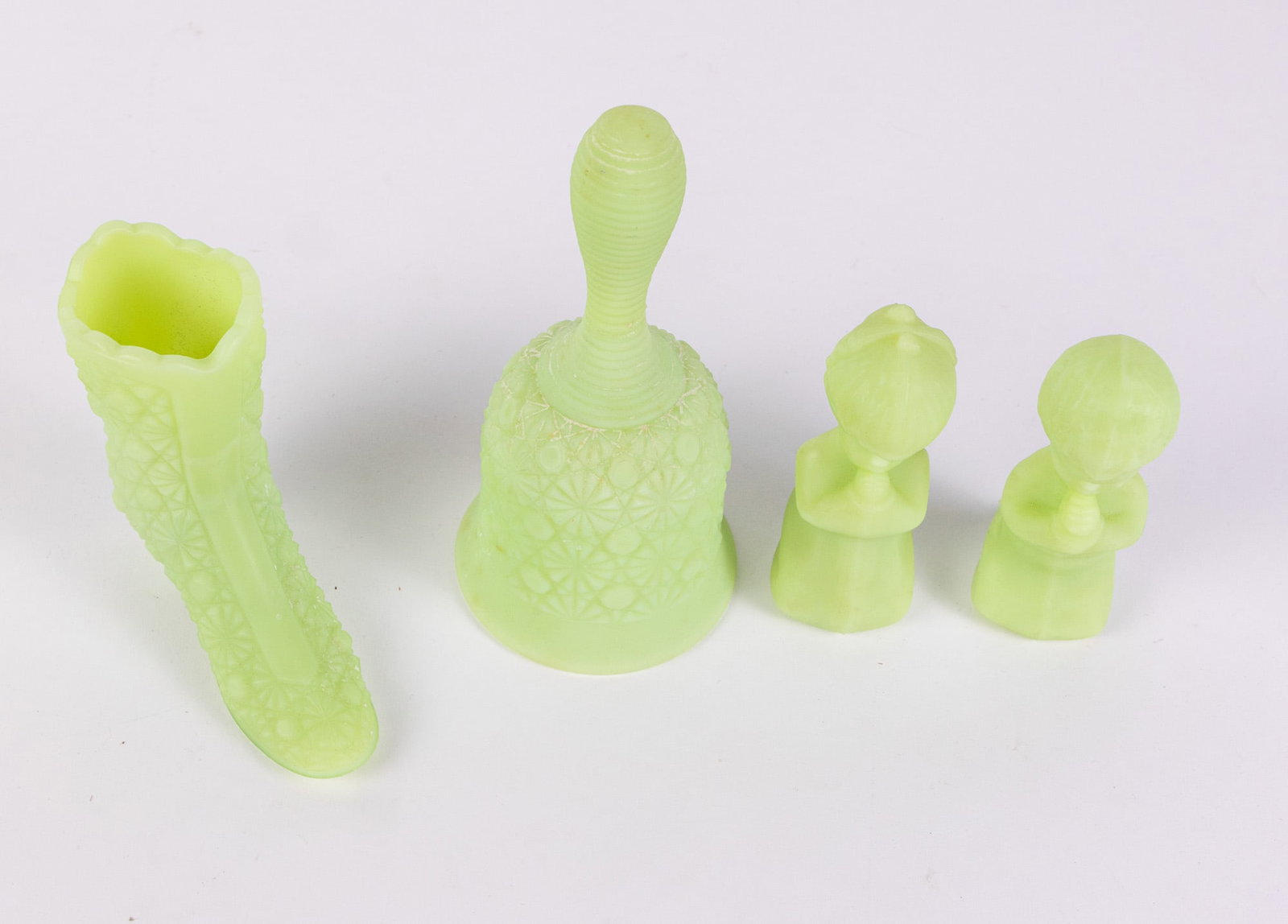 Four Pieces of Fenton Uranium Satin Custard Art Glass - 3