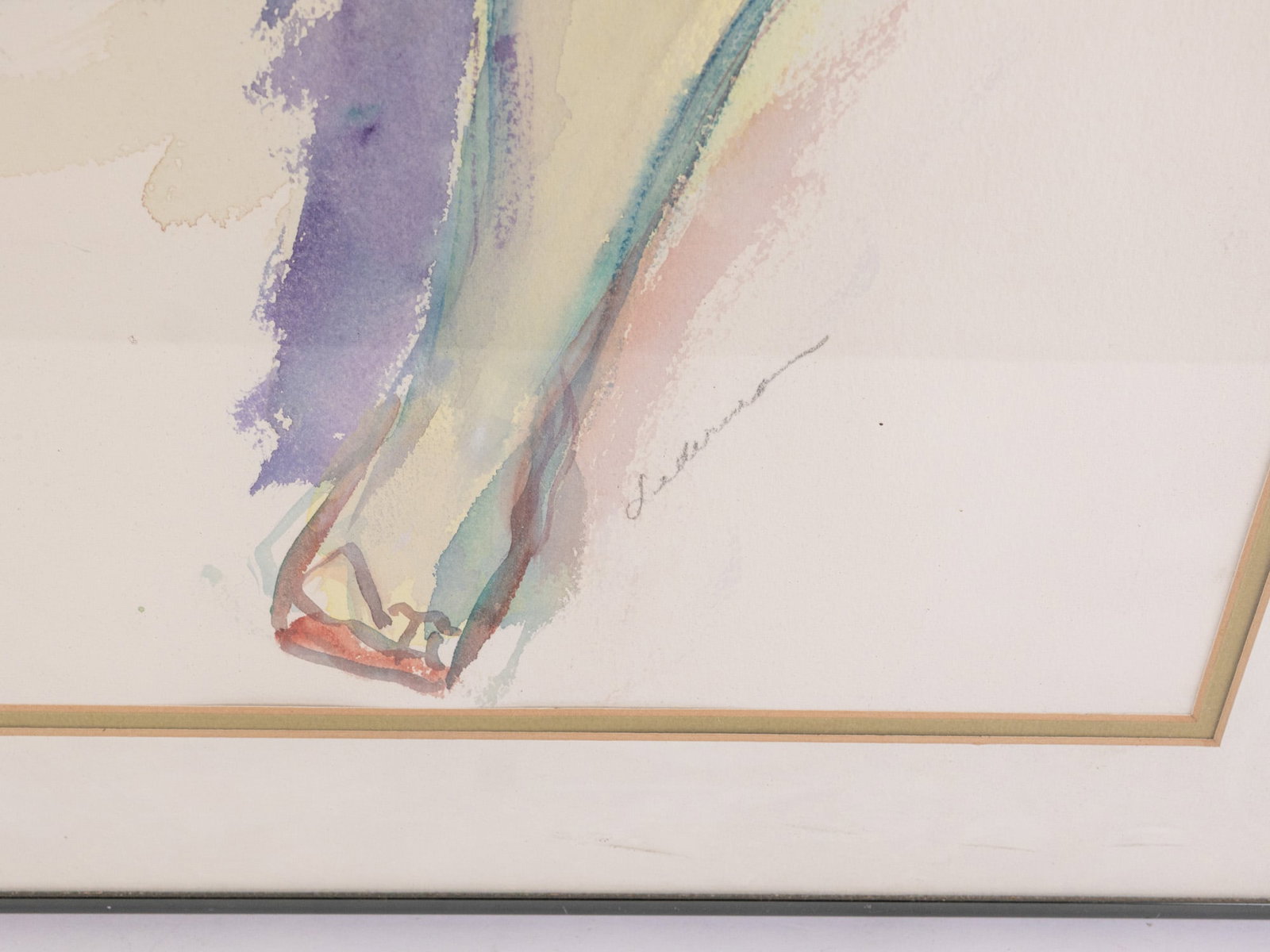 Watercolor of Female Nude Framed - 2