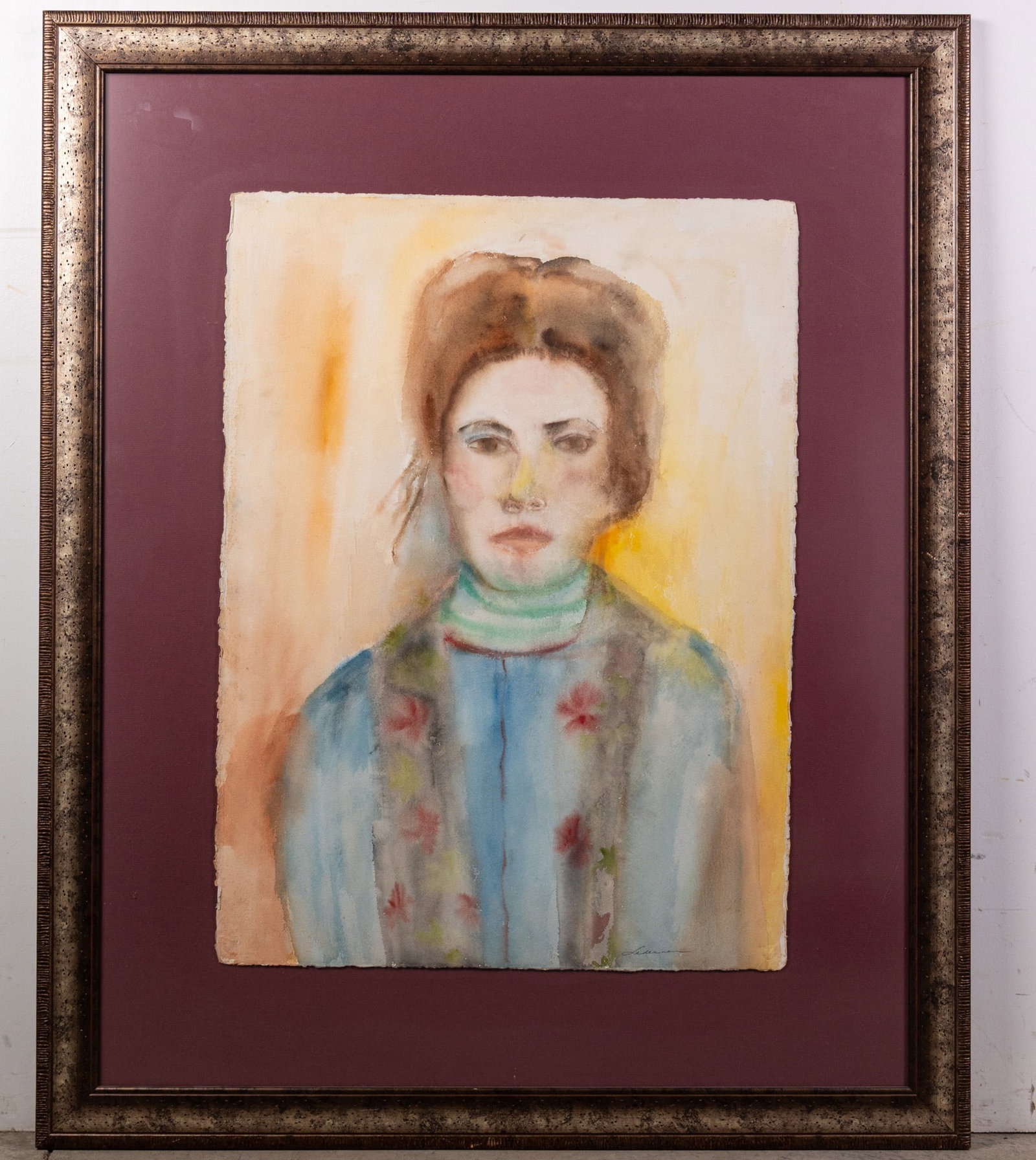 Large Framed Watercolor Portrait: Large Framed Watercolor Portrait Size 45" x 36" Literature Brooks Auction – Online Auction Terms & Conditions Contact: (856) 694-2960 | info@brooks.auction READ BEFORE YOU BID: We want y