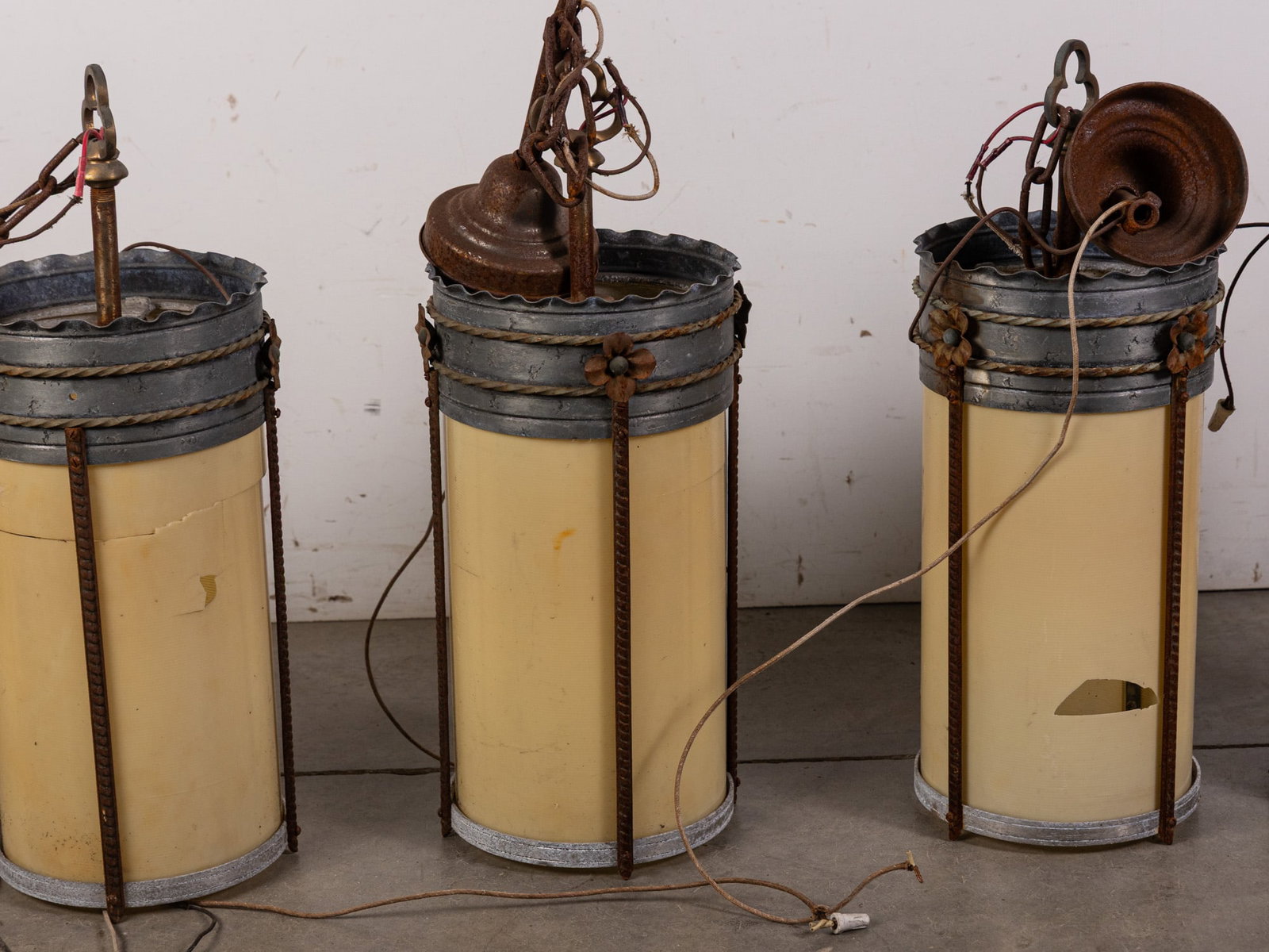 Vintage Set of Five Colonial Revival Pendant Lamps - 3