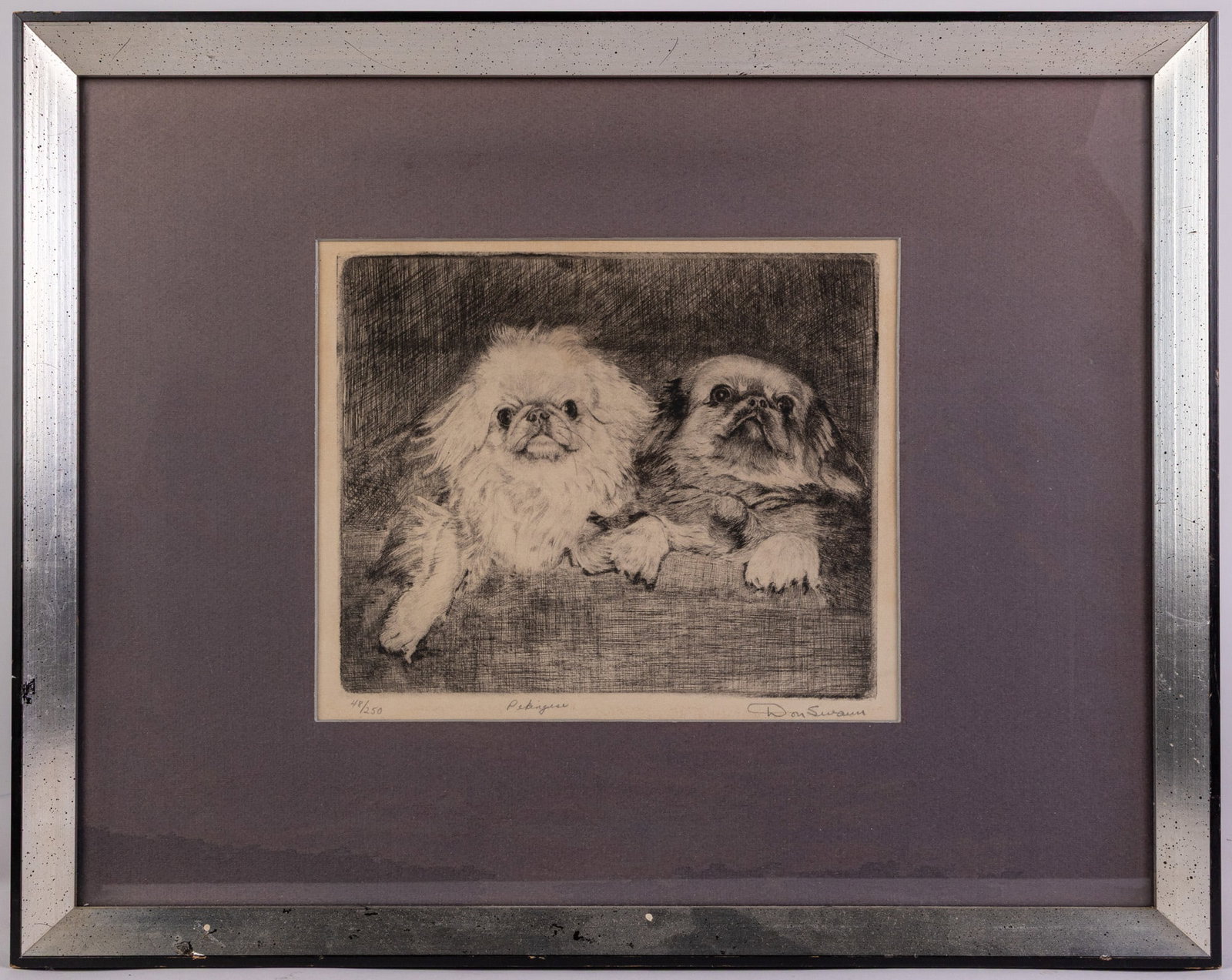 Don Swann (American, 1889-1954) "Pekingese", Etching 48/250: Don Swann (American, 1889-1954) "Pekingese", Etching 48/250 Size 15" x 19" Literature Brooks Auction – Online Auction Terms & Conditions Contact: (856) 694-2960 | info@brooks.auction READ