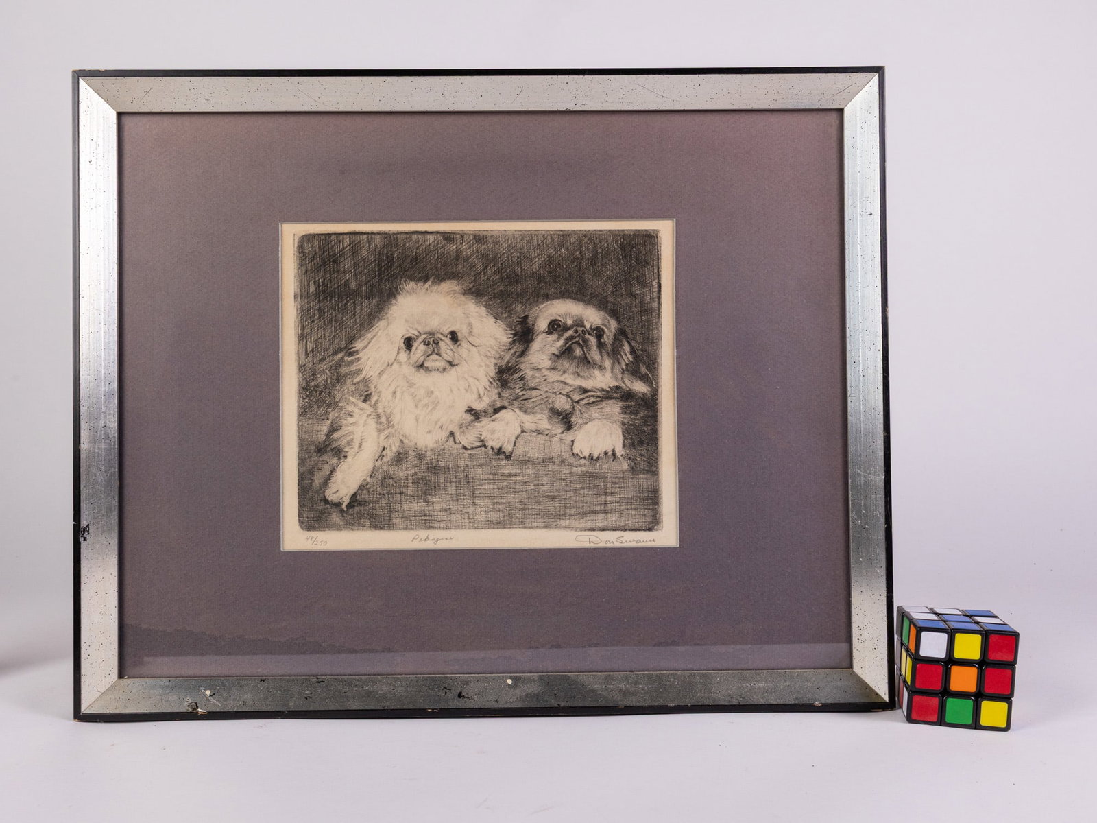 Don Swann (American, 1889-1954) "Pekingese", Etching 48/250 - 2