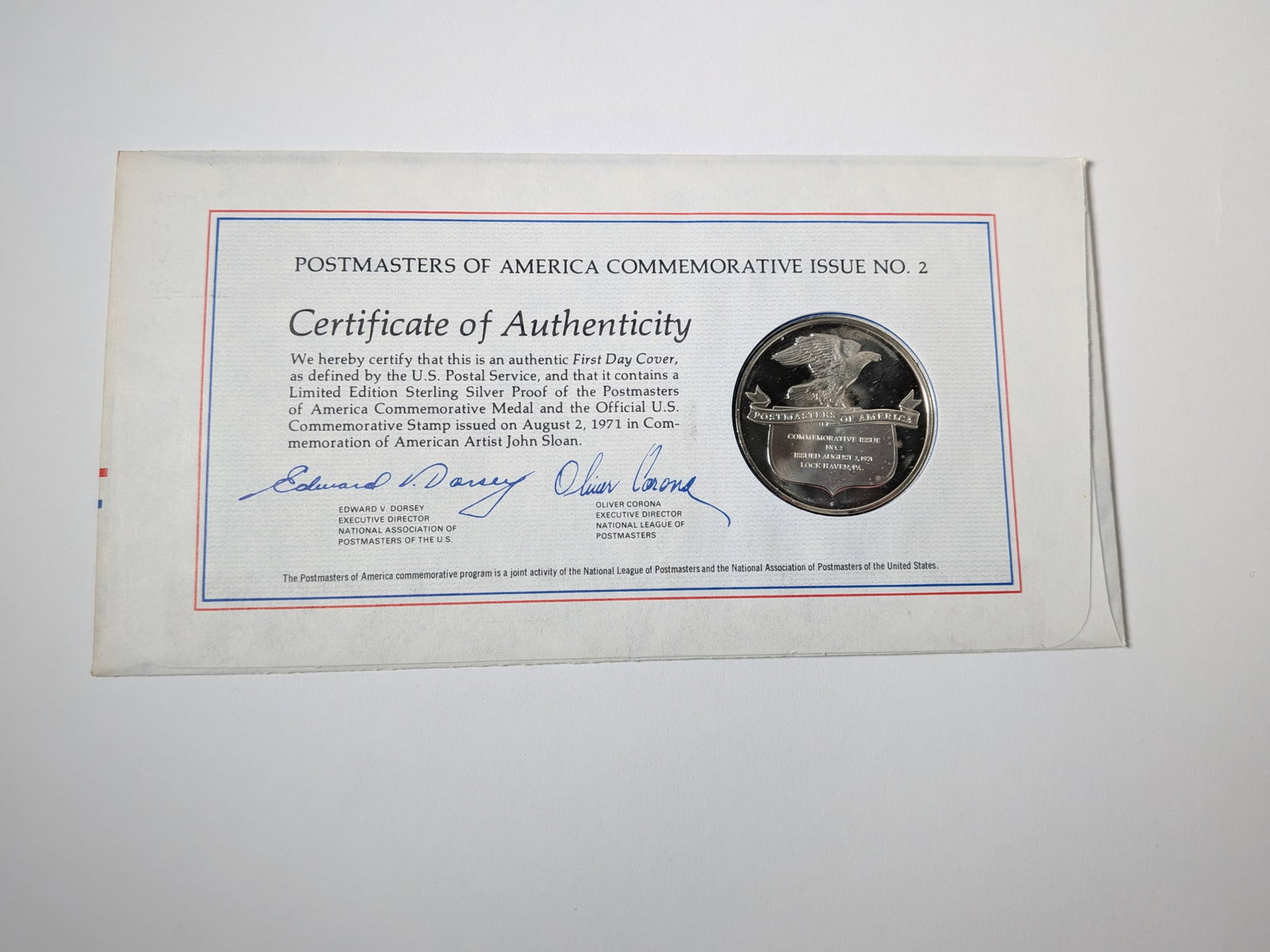 "American Artist John Sloan" Limited Edition Sterling Silver Proof and Stamp - 3