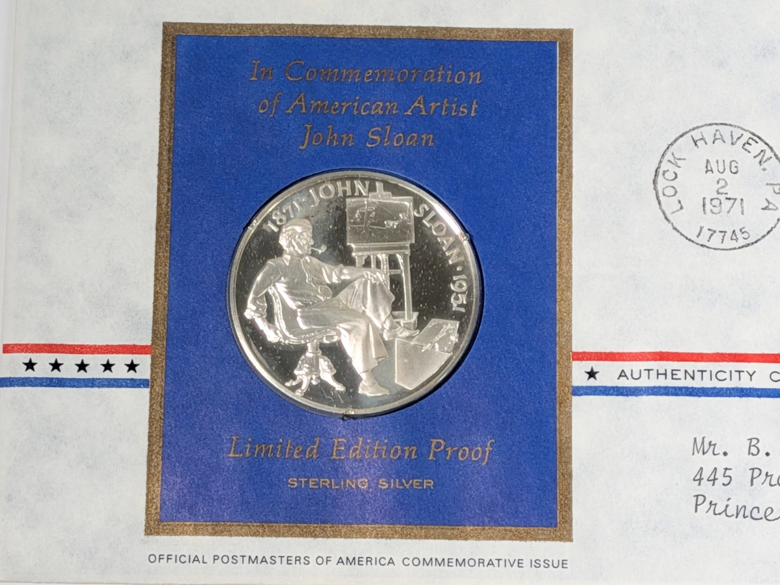 "American Artist John Sloan" Limited Edition Sterling Silver Proof and Stamp - 4