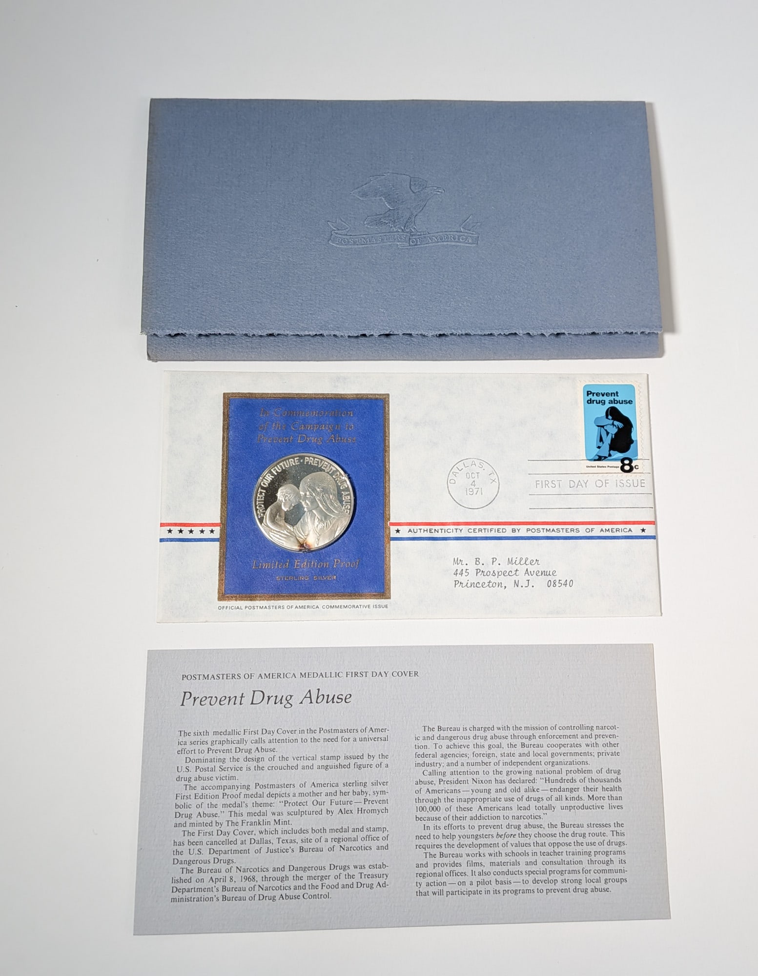 "Prevent Drug Abuse" Limited edition Sterling Silver Proof and Stamp: "Prevent Drug Abuse" Limited edition Sterling Silver Proof and Stamp by the Postmasters of America Literature Brooks Auction – Online Auction Terms & Conditions Contact: (856) 694-2960 | info@br