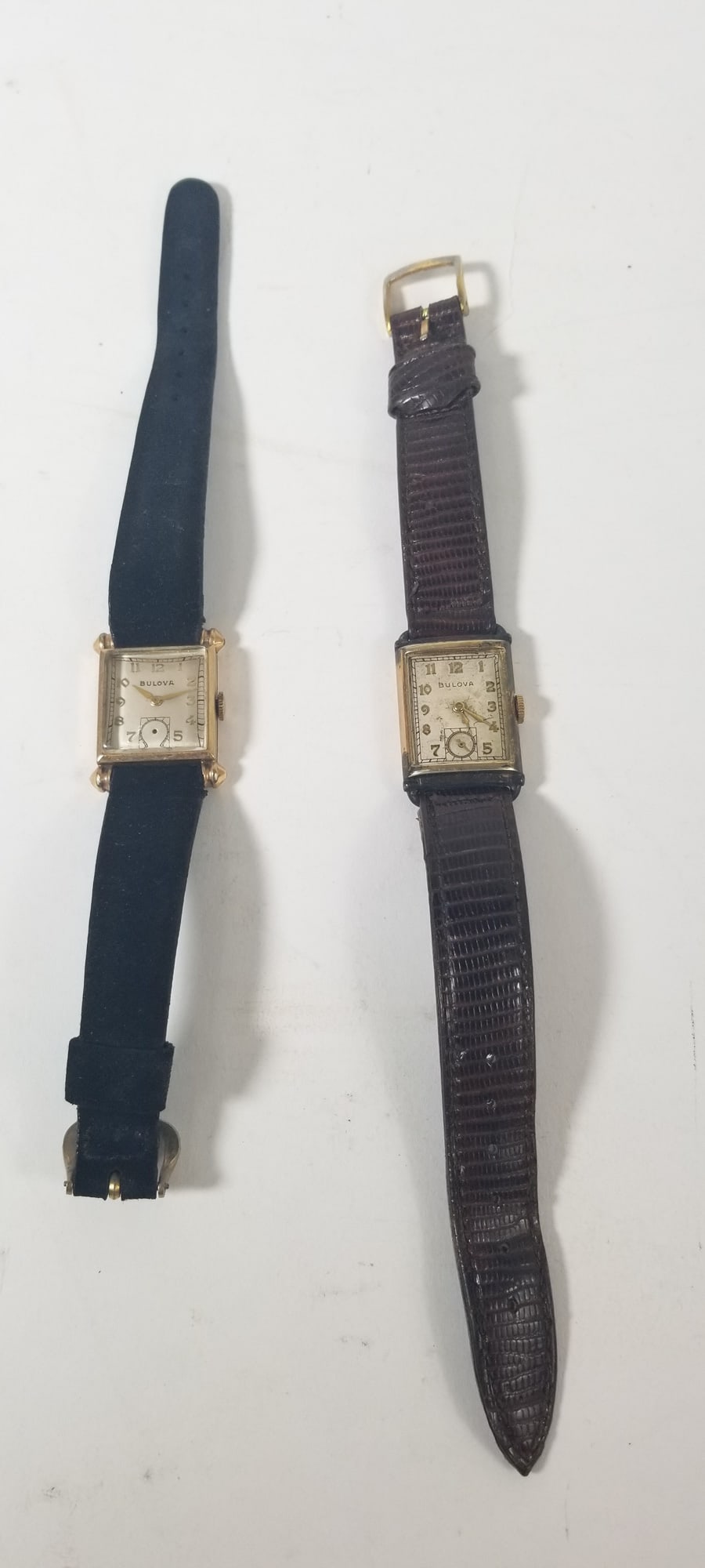Two Vintage Bulova Rectangle Face Watches Marked 10k GF *Not Working*: Two Vintage Bulova Rectangle Face Watches Marked 10k GF Literature Brooks Auction – Online Auction Terms & Conditions Contact: (856) 694-2960 | info@brooks.auction READ BEFORE YOU BID: We want