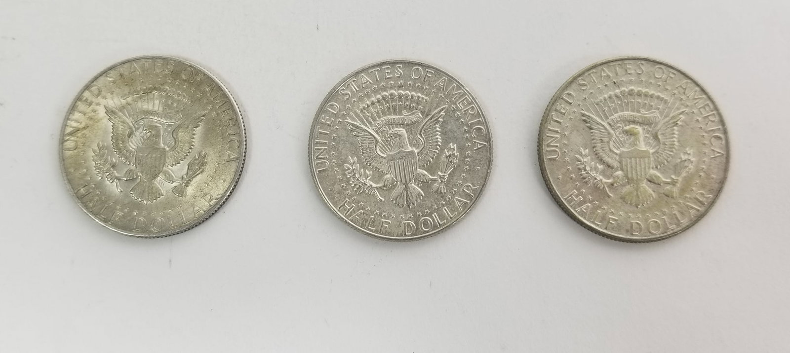 Three Kennedy Half Dollars 40% Silver - 2
