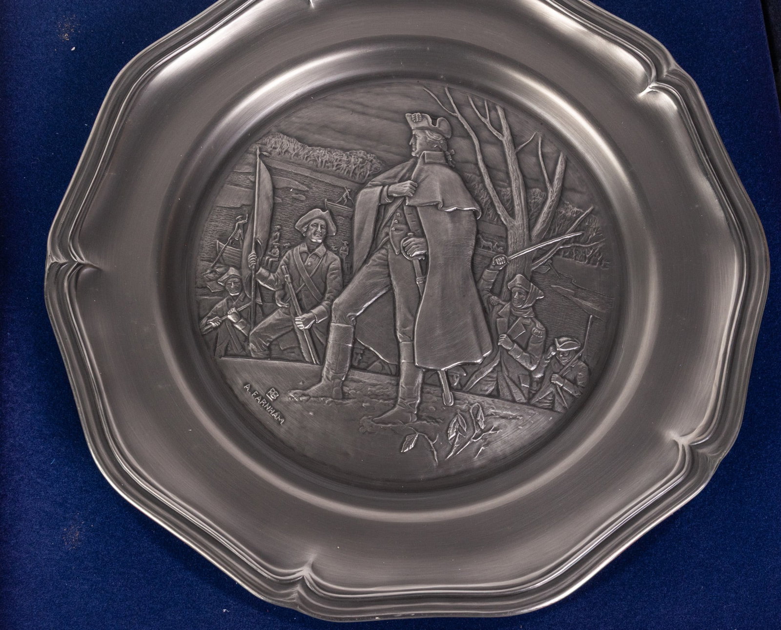 Set of Twelve Commemorative Pewter Plate Commemorating the Bicentennial By The Franklin Mint - 14