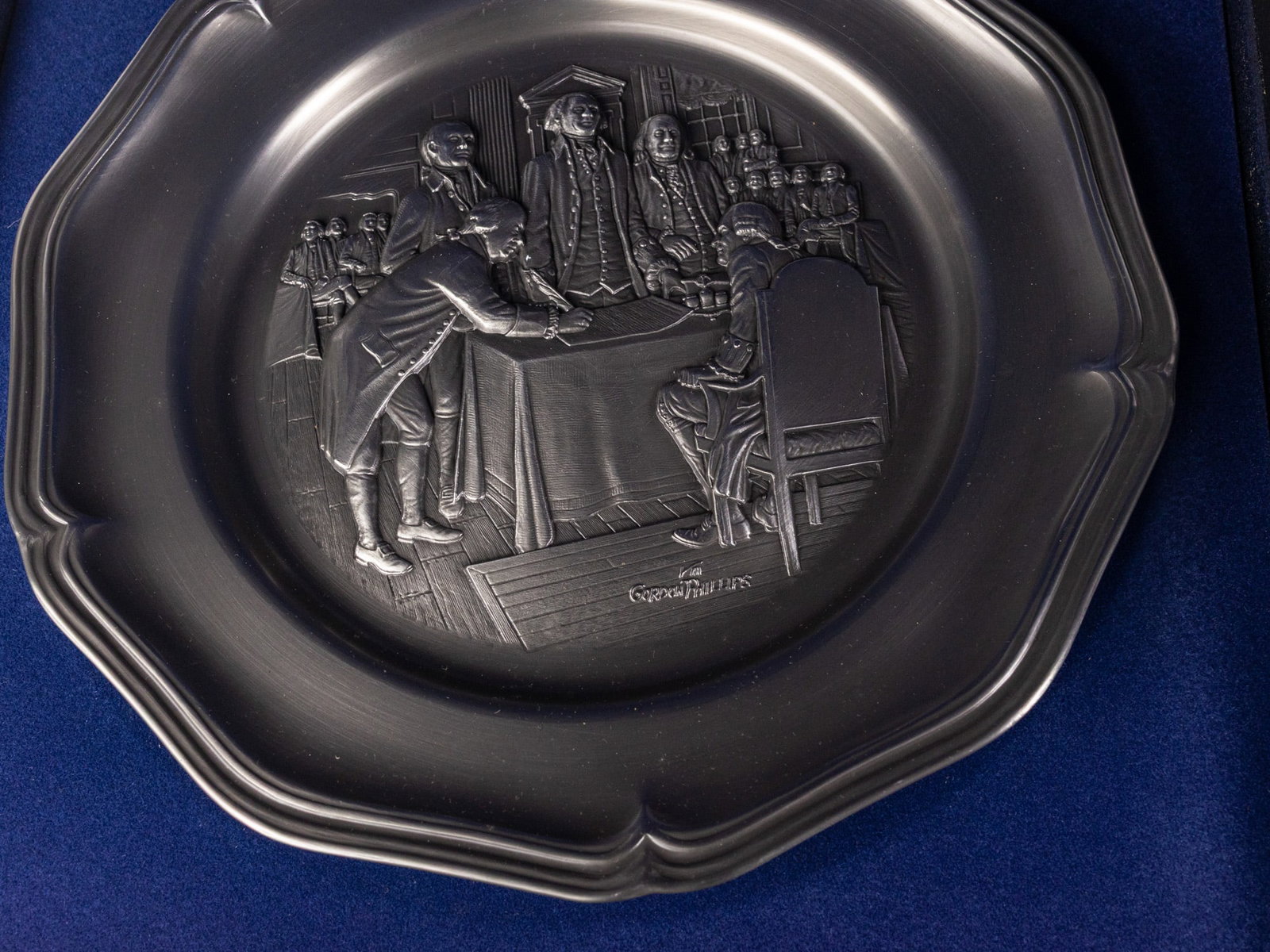 Set of Twelve Commemorative Pewter Plate Commemorating the Bicentennial By The Franklin Mint - 5