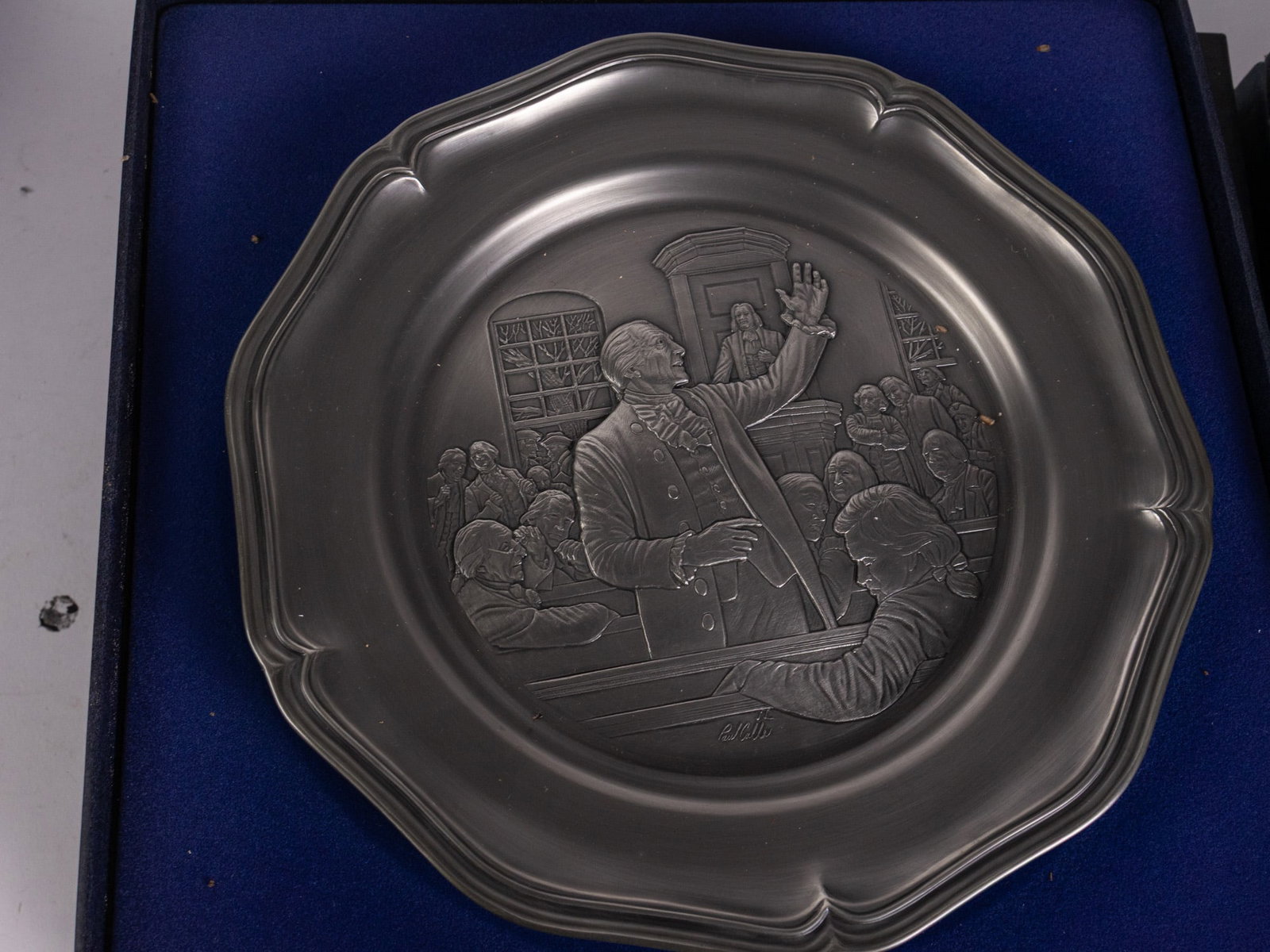Set of Twelve Commemorative Pewter Plate Commemorating the Bicentennial By The Franklin Mint - 8