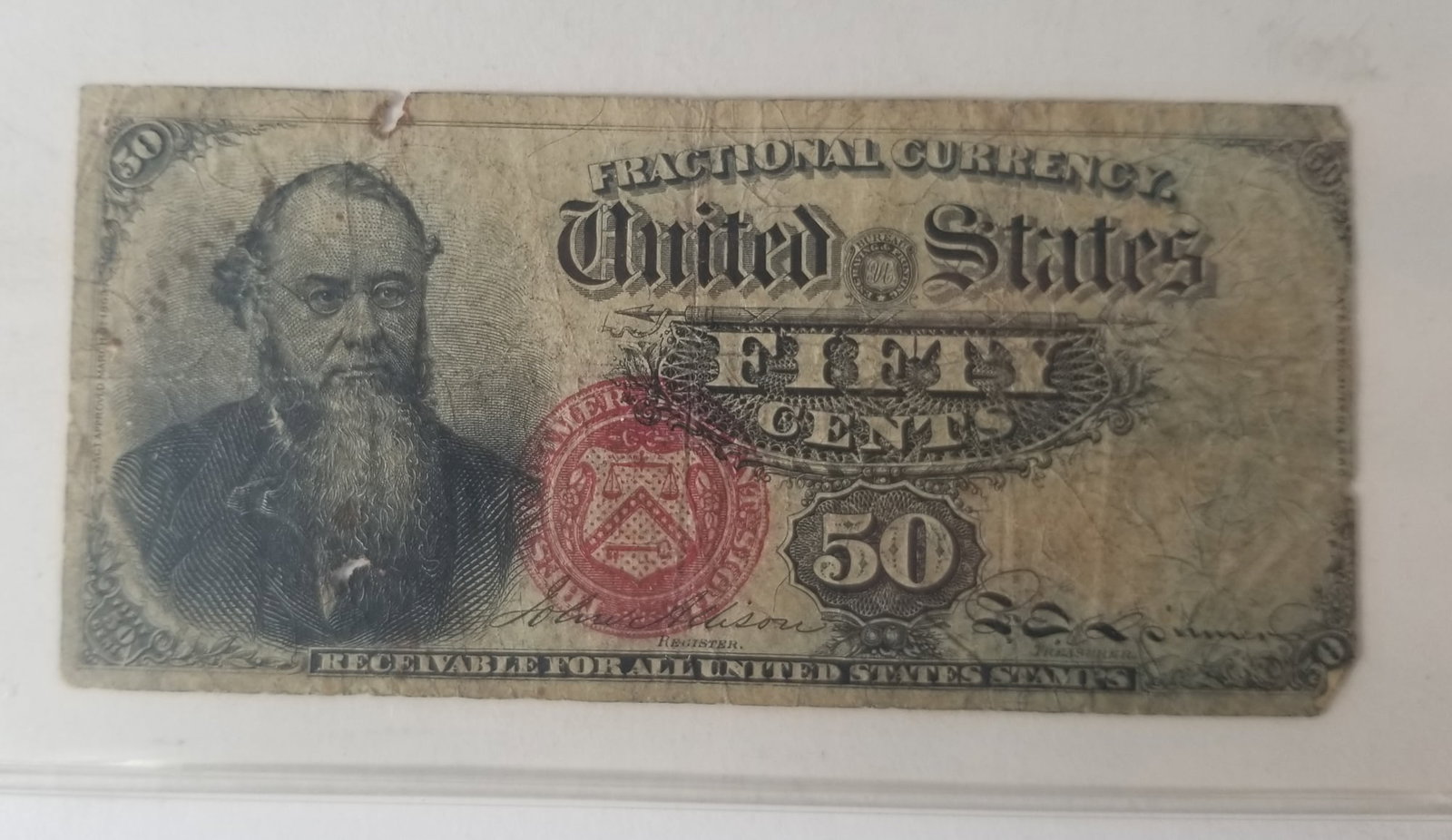 50 Cent Fractional Bank Note: 50 Cent Fractional Bank note. Put in Circulation to during the civil war to counteract the hoarding of coins Literature Brooks Auction – Online Auction Terms & Conditions Contact: (856)