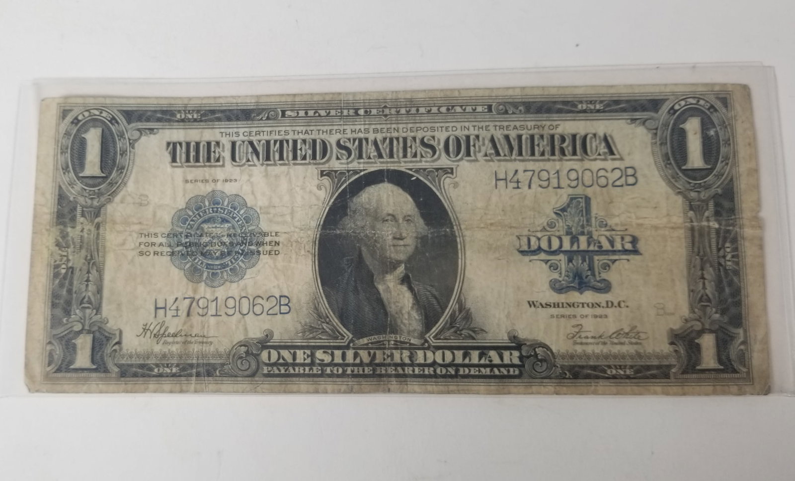 United States "Horse Blanket" One Silver Dollar Treasury Certificate (1 of 2)