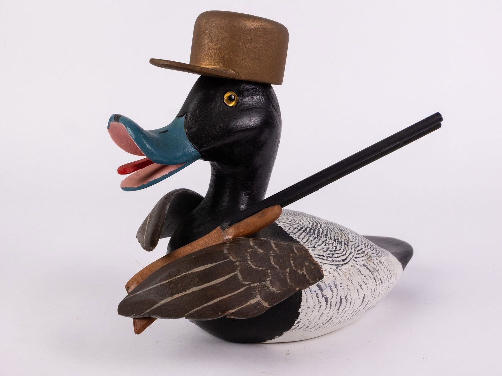 George "Coot" Garton (1923-2002) | Novelty Bluebill Drake Decoy: George "Coot" Garton was a both national and world champion decoy carver originally from Bridgeton, New Jersey. From his obituary, "He was the National Champion Carver in 1972, 1973 & 1974 in Babylon,