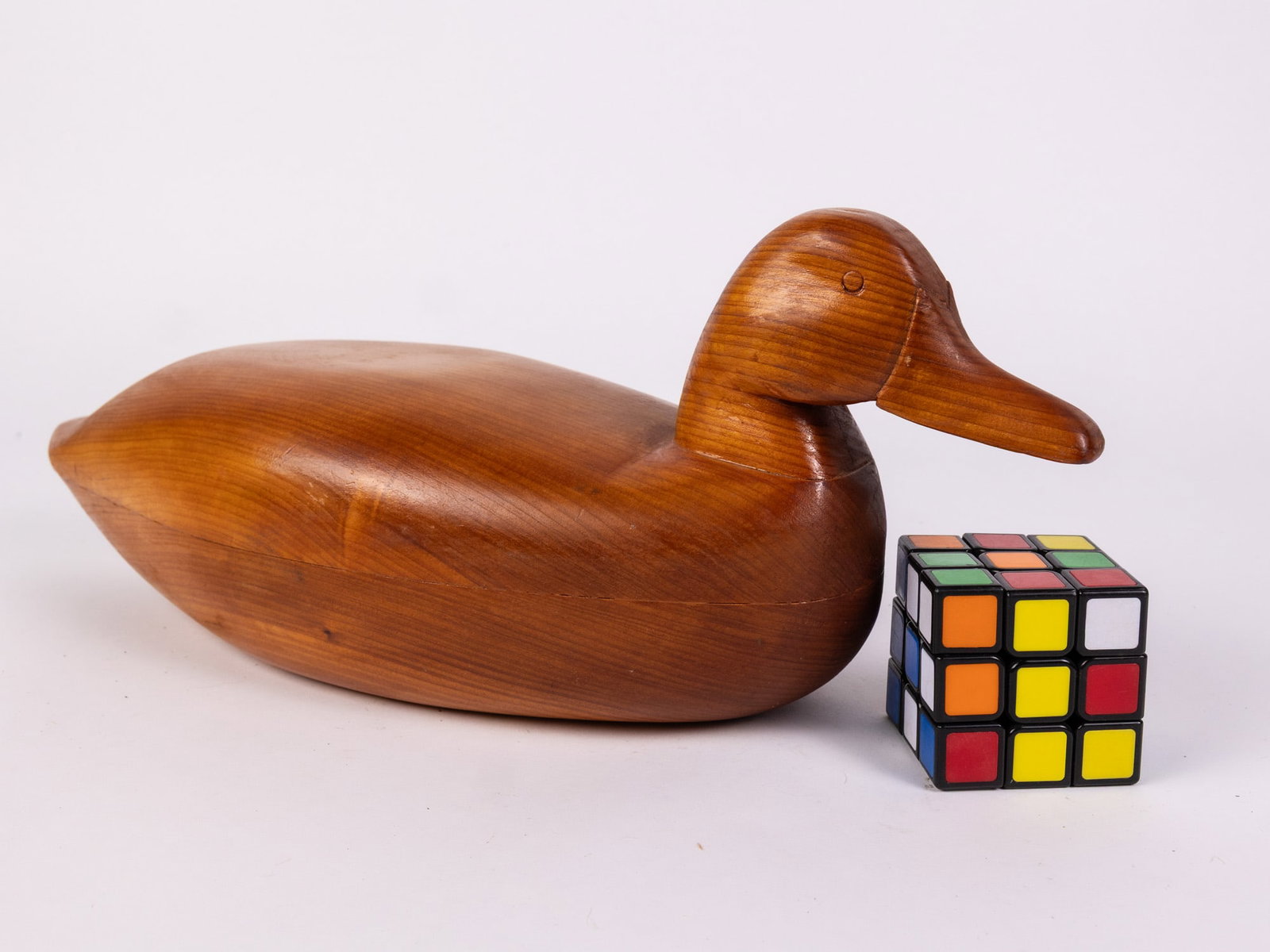 Vintage Hand Carved Duck Decoy w/ Natural Wood Finish - 2
