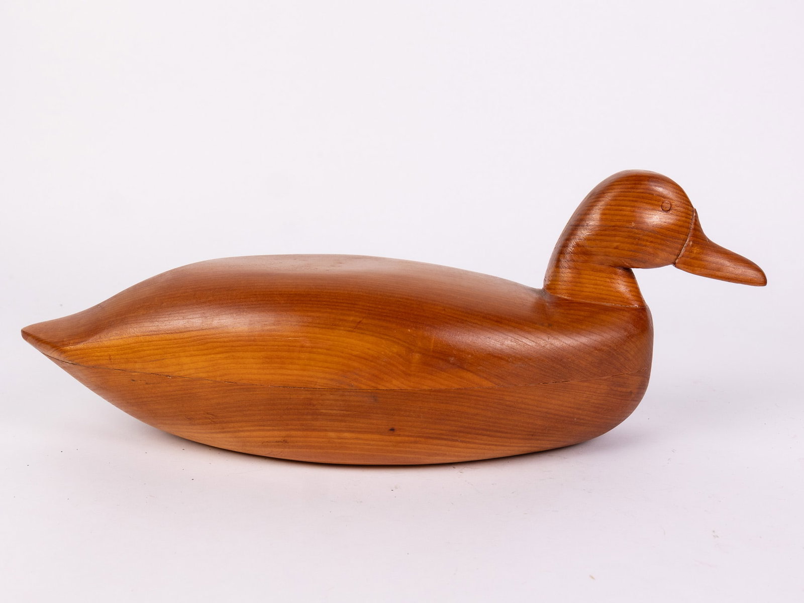 Vintage Hand Carved Duck Decoy w/ Natural Wood Finish - 3