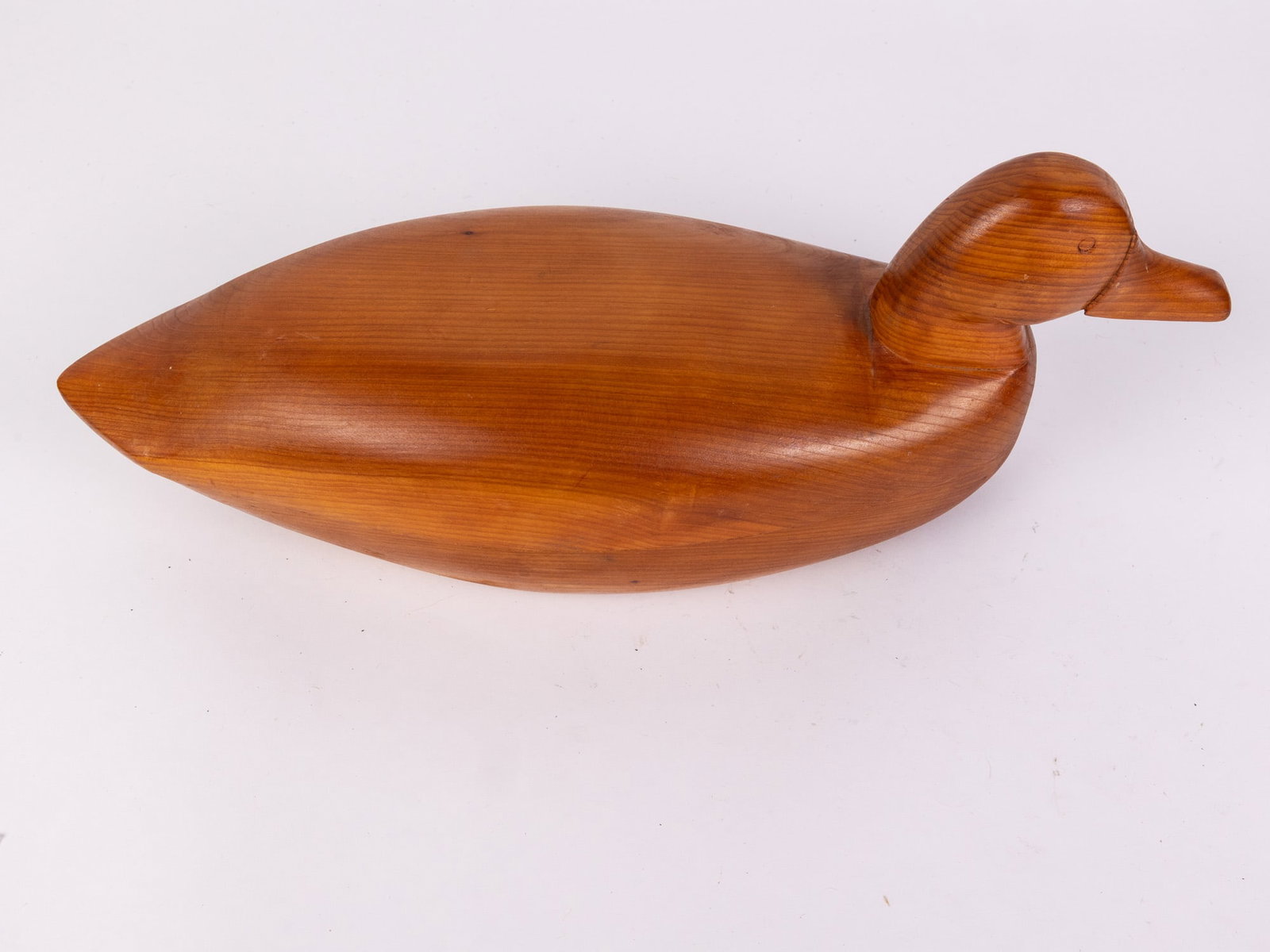 Vintage Hand Carved Duck Decoy w/ Natural Wood Finish - 4