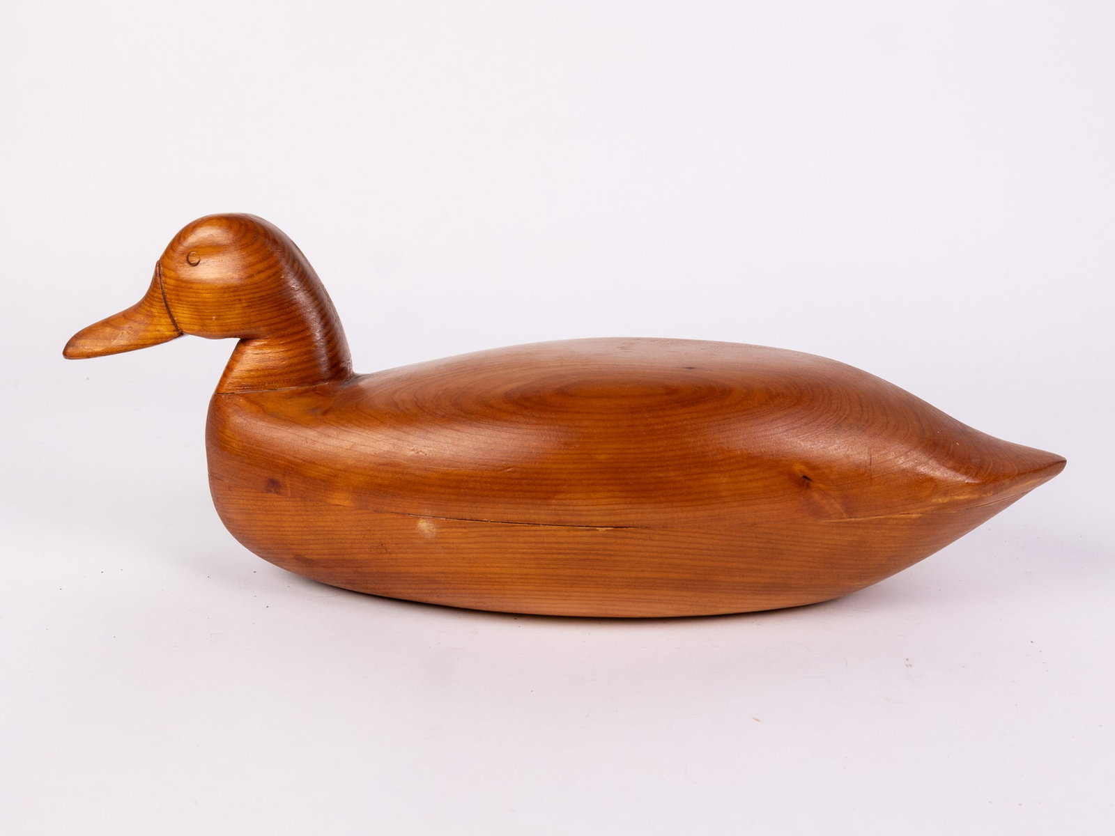 Vintage Hand Carved Duck Decoy w/ Natural Wood Finish - 5