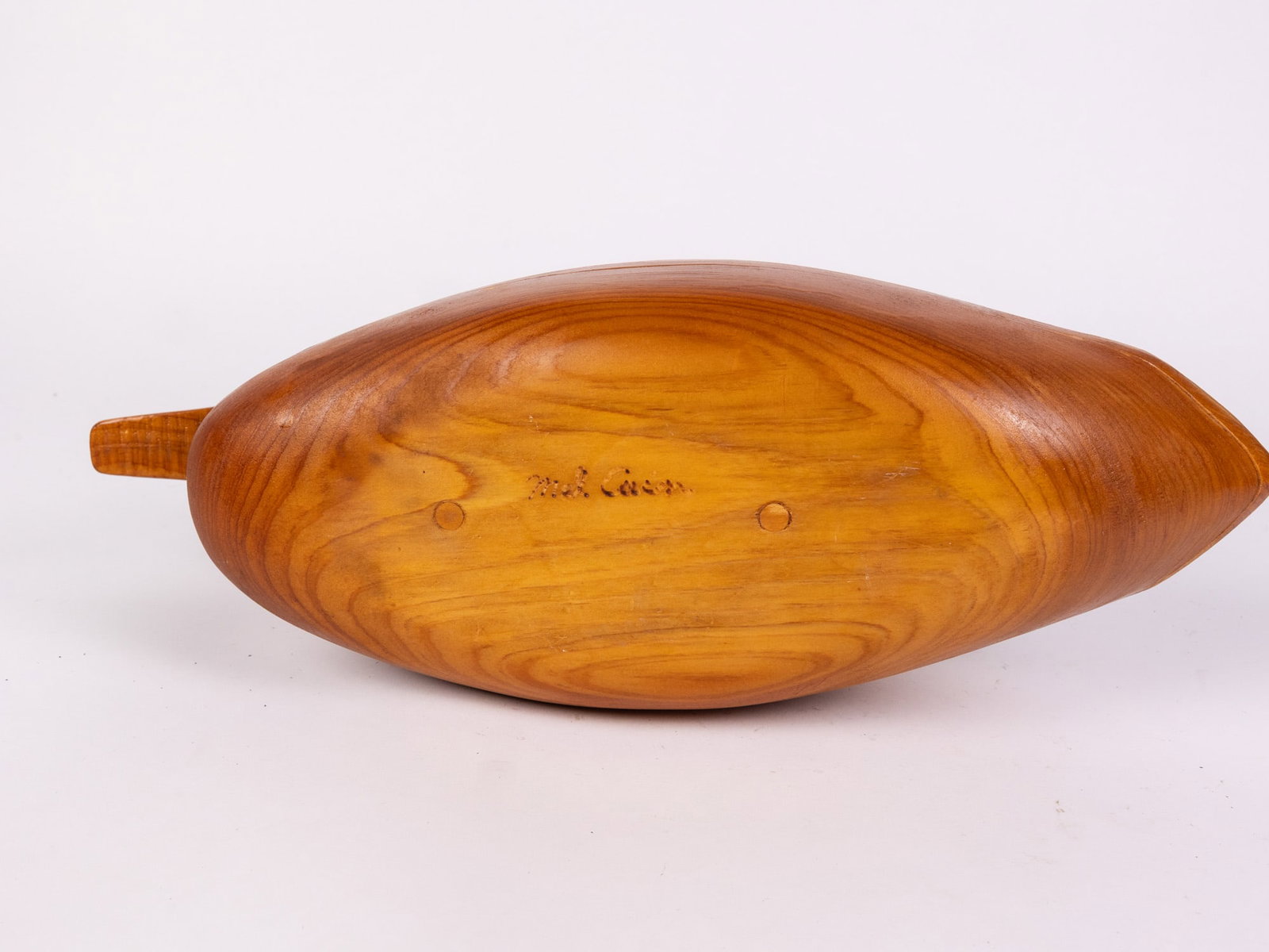 Vintage Hand Carved Duck Decoy w/ Natural Wood Finish - 6