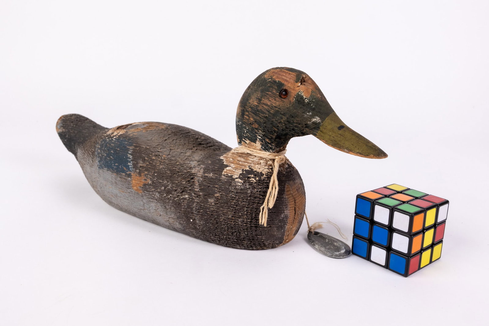 Vintage Carved Wooden Mallard Drake Duck Decoy - 2