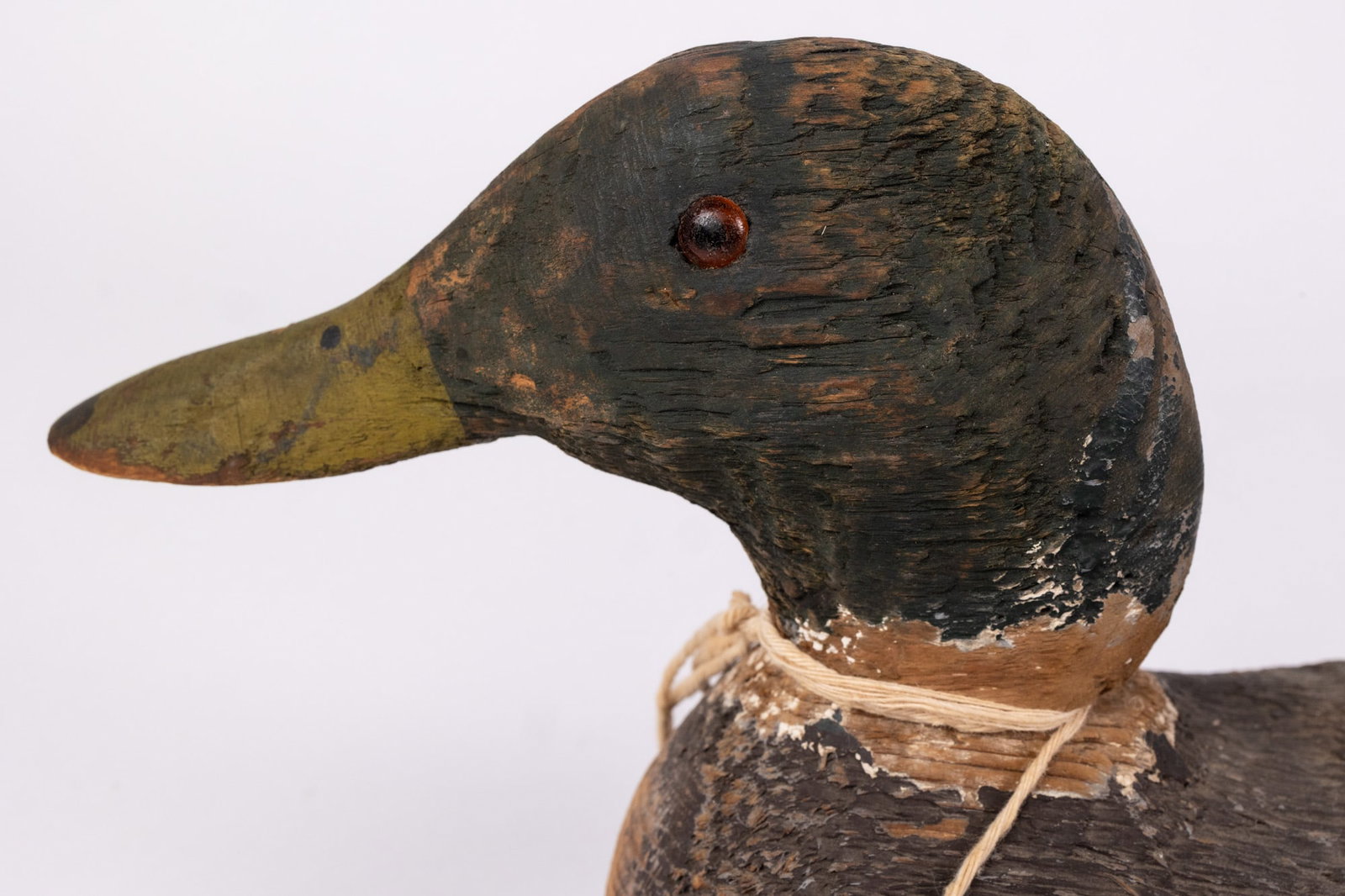 Vintage Carved Wooden Mallard Drake Duck Decoy - 7