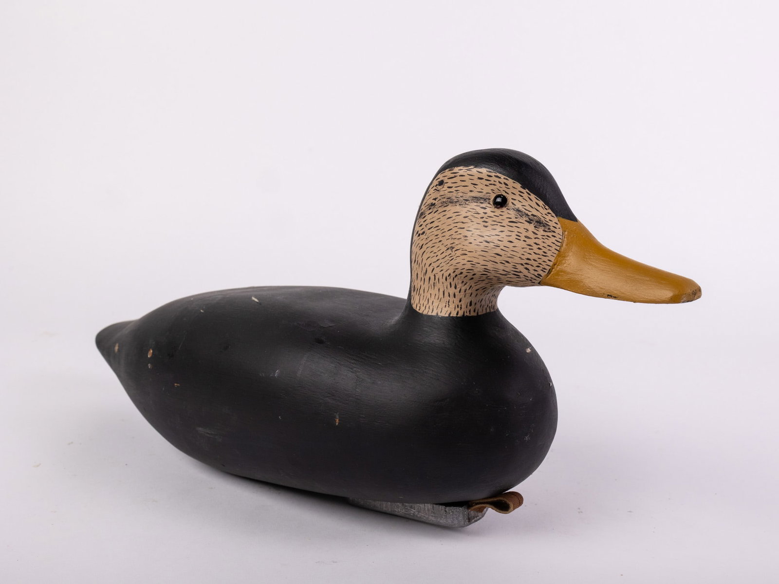 Vintage Hand Carved American Black Duck Hen Decoy: Unsigned, w/ glass eyes, lead weighted & featuring high quality hand painted detail. Size 8" x 5.5" x 17" Literature Brooks Auction – Online Auction Terms & Conditions Contact: (856) 694-2960 |