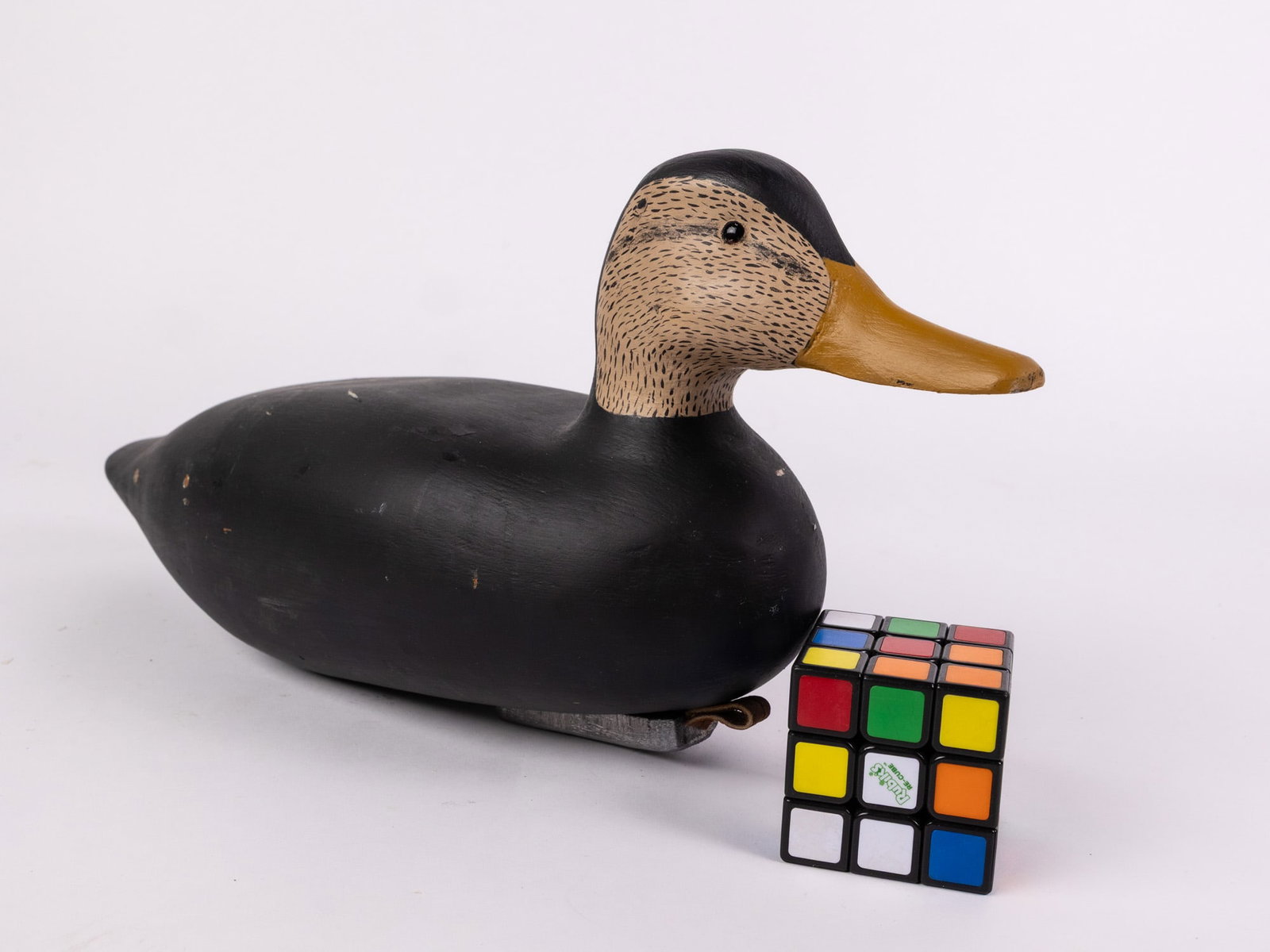 Vintage Hand Carved American Black Duck Hen Decoy - 2