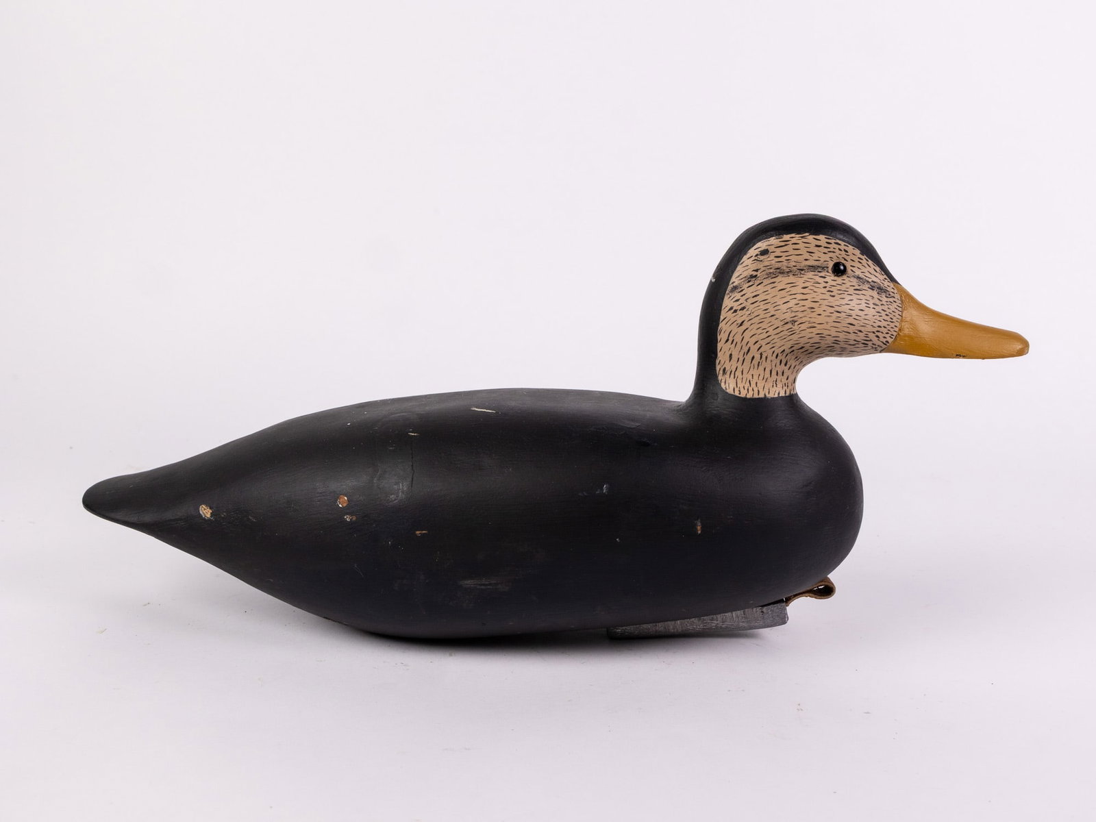 Vintage Hand Carved American Black Duck Hen Decoy - 3