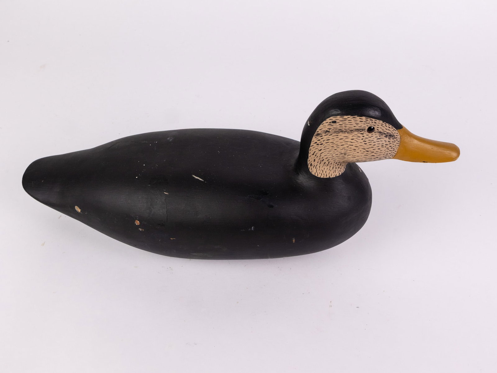 Vintage Hand Carved American Black Duck Hen Decoy - 4