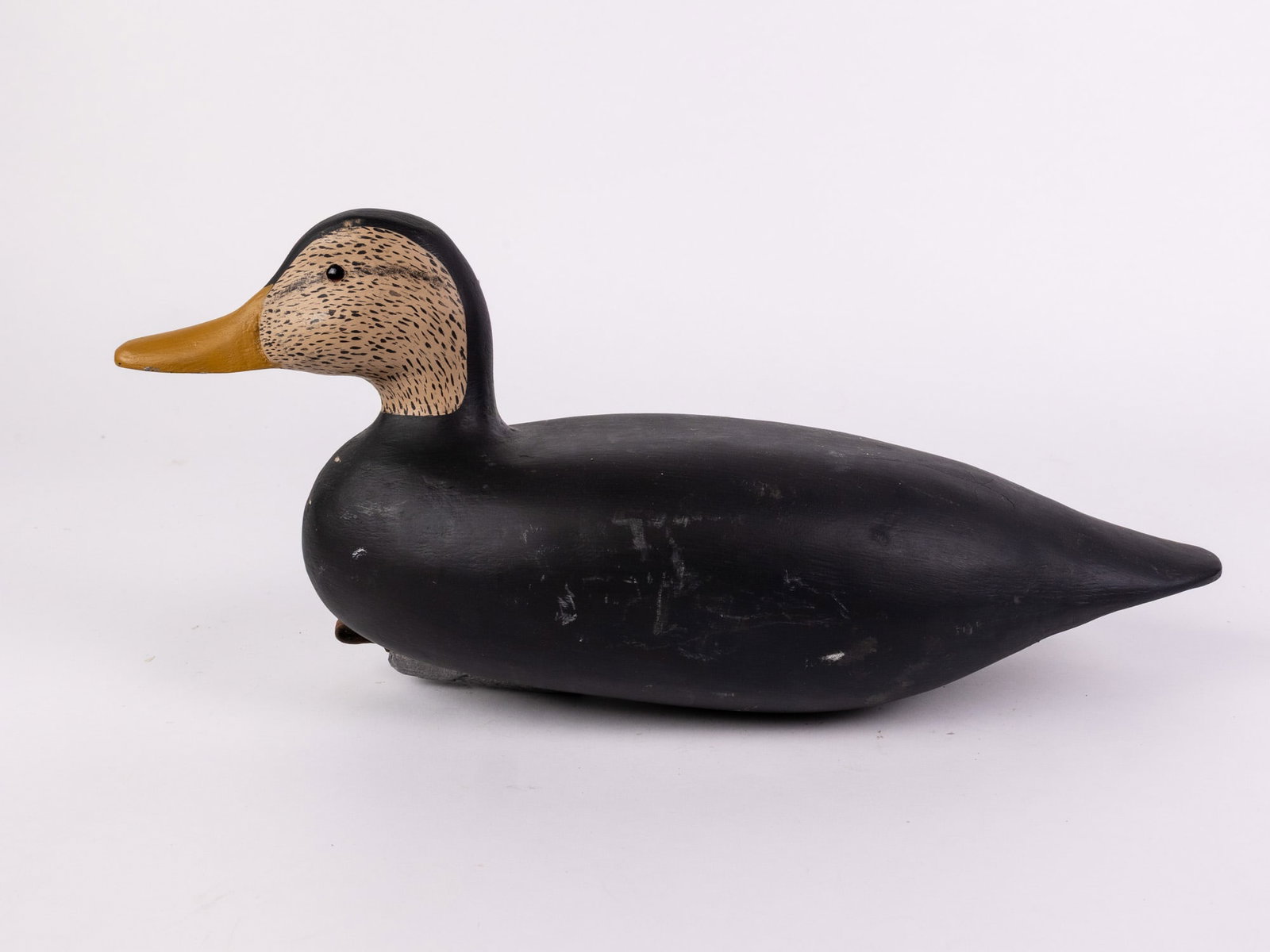 Vintage Hand Carved American Black Duck Hen Decoy - 6