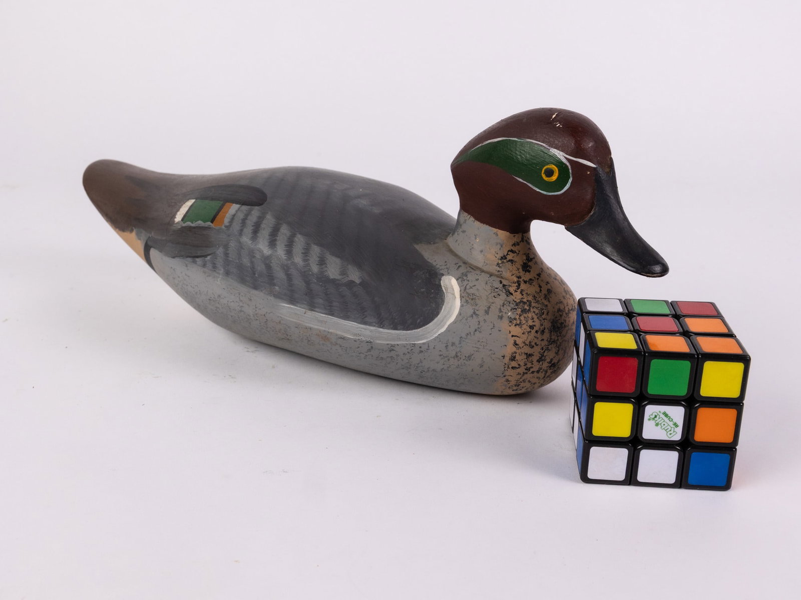 Vintage Green-Winged Teal Drake Duck Decoy - 2